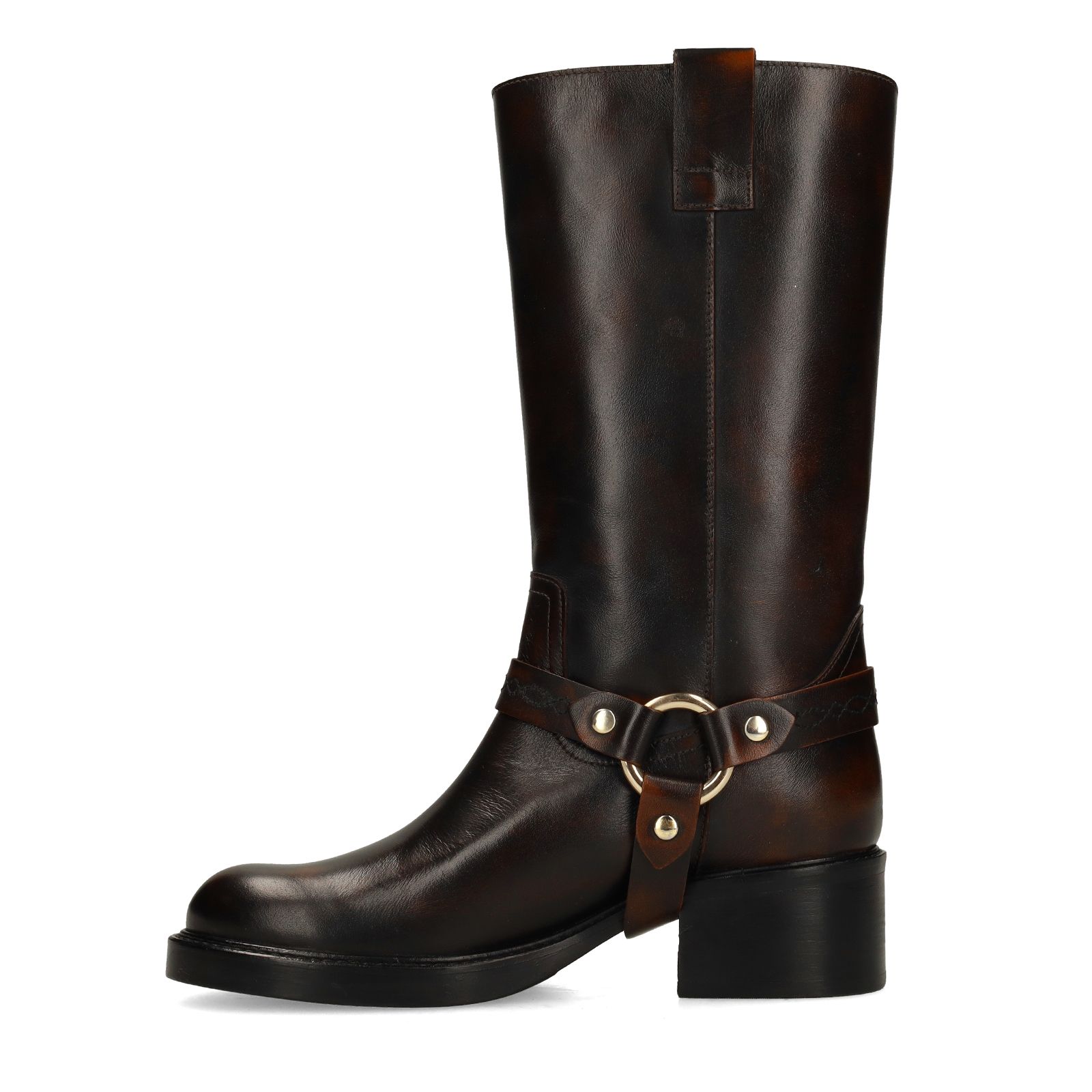 Dunkelbraune Lederstiefel