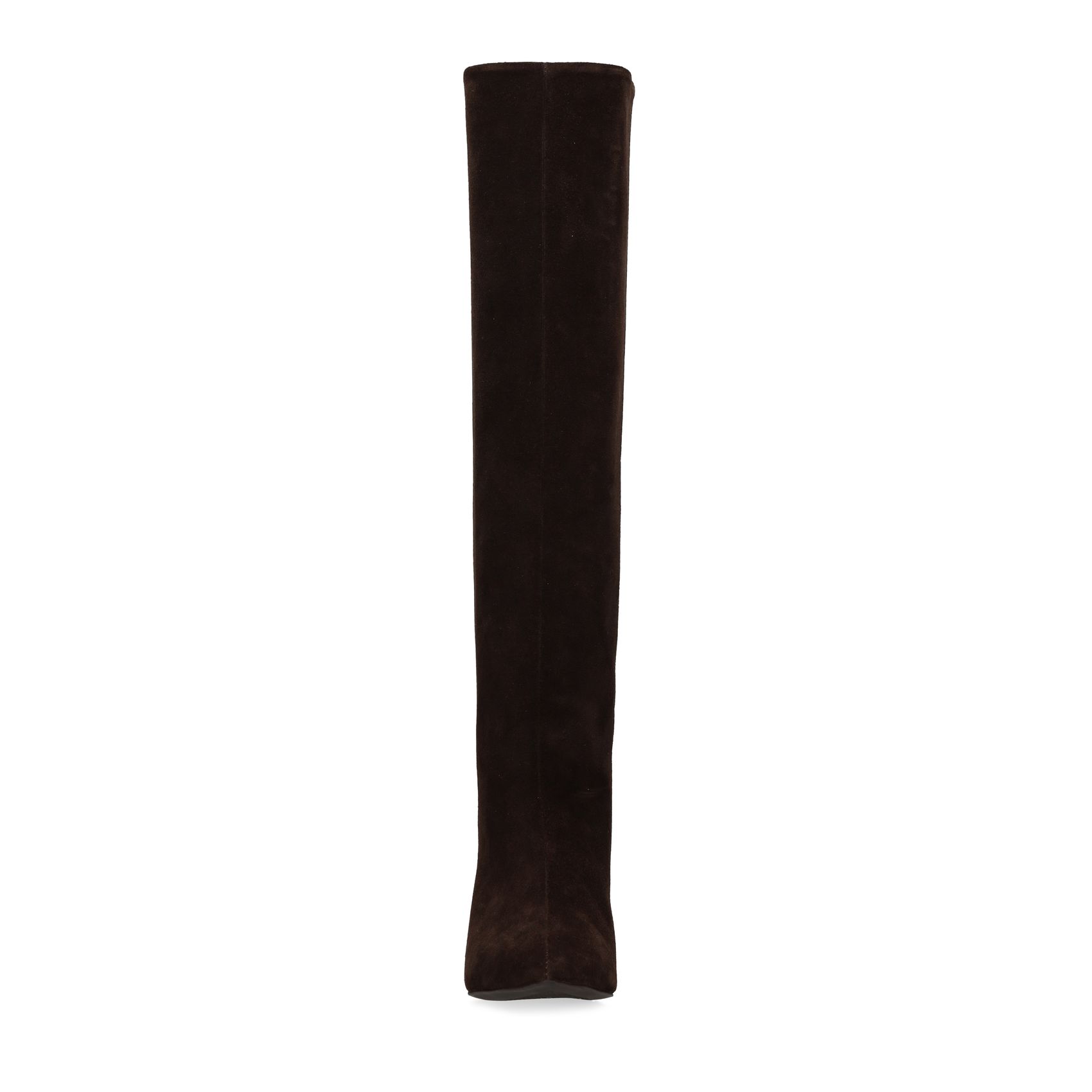 Braune Veloursleder-Stiefel mit Absatz