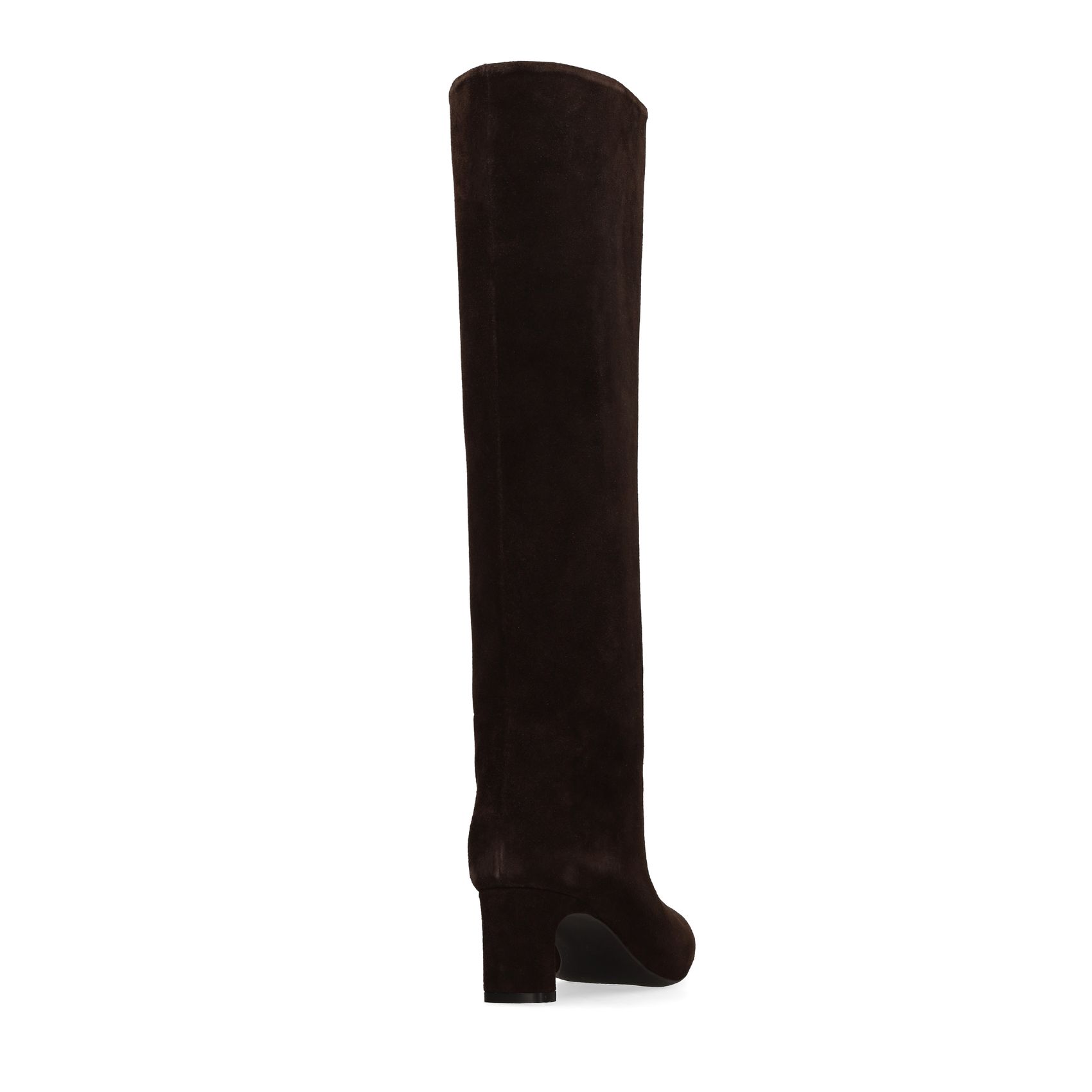 Braune Veloursleder-Stiefel mit Absatz