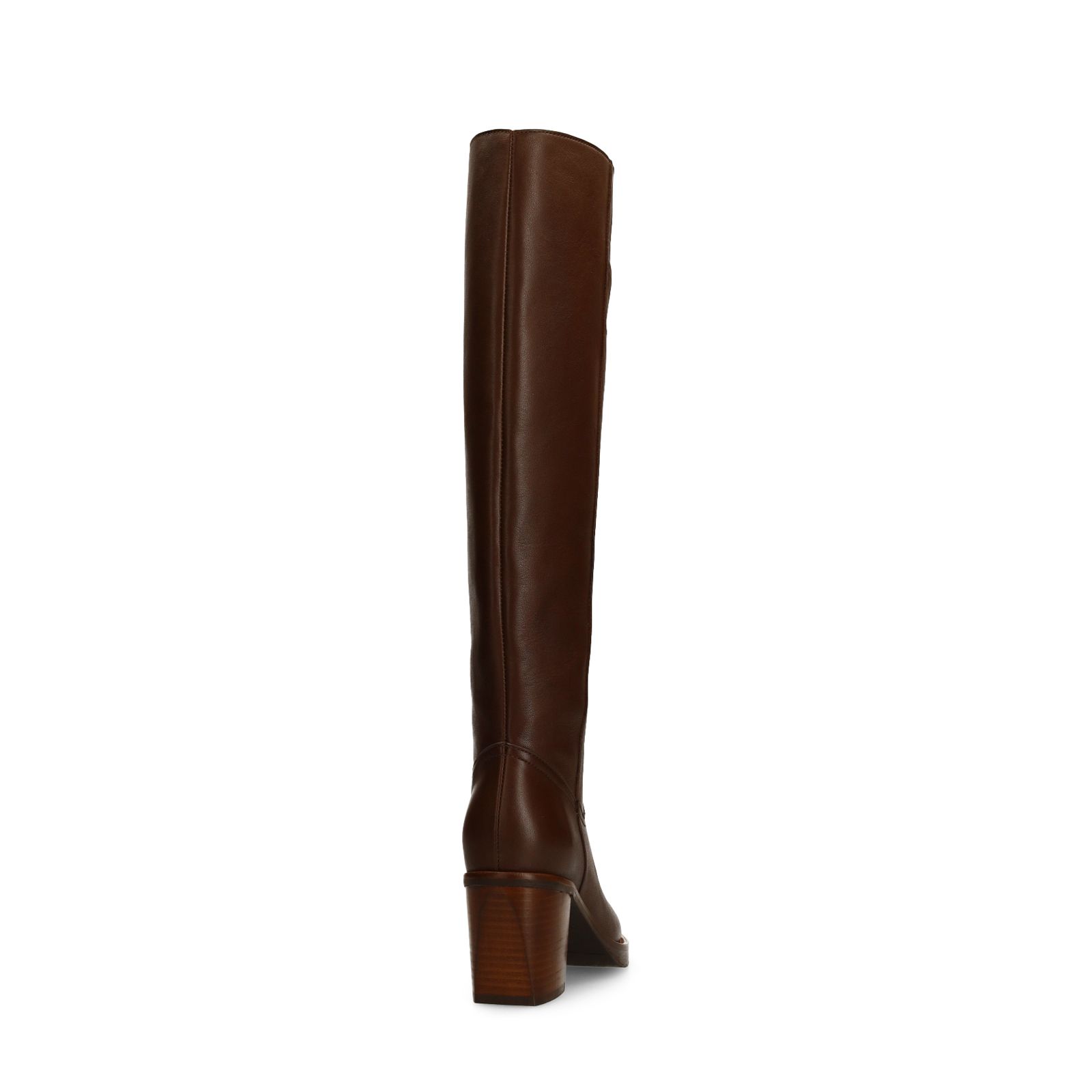 Dunkelbraune Lederstiefel mit Absatz