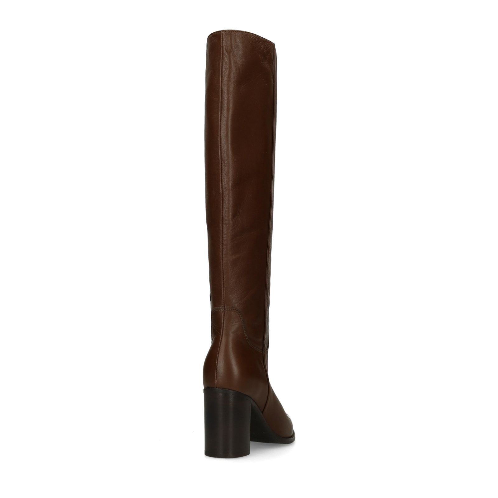 Braune Lederstiefel mit Absatz