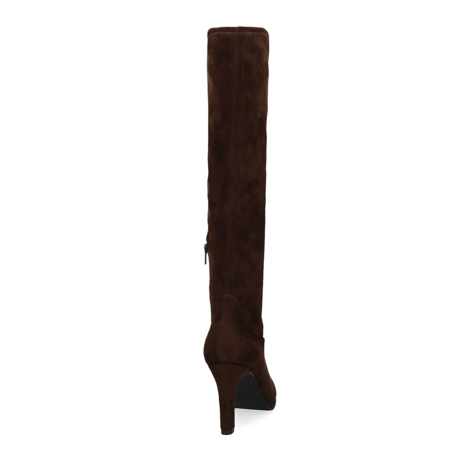 Braune Stretch-Stiefel aus Velourslederimitat