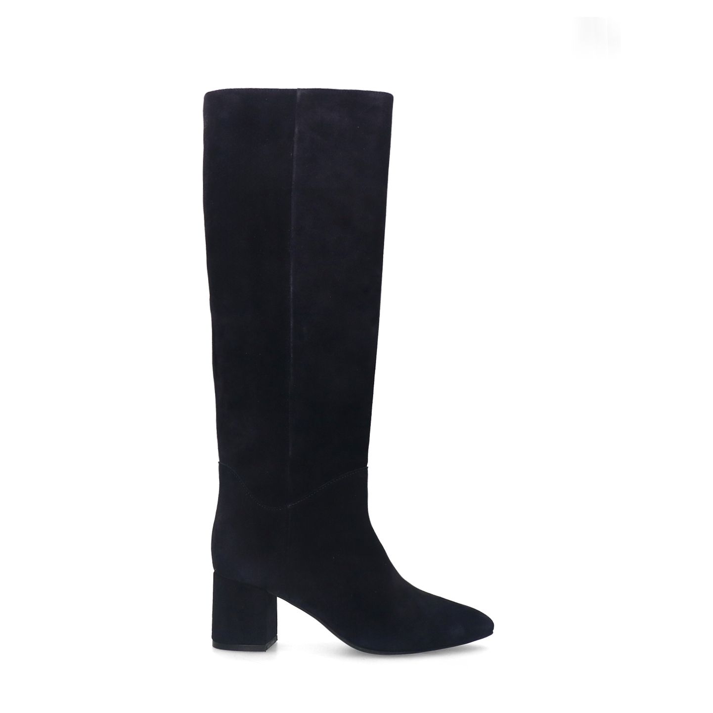 Blaue Veloursleder-Stiefel mit Absatz