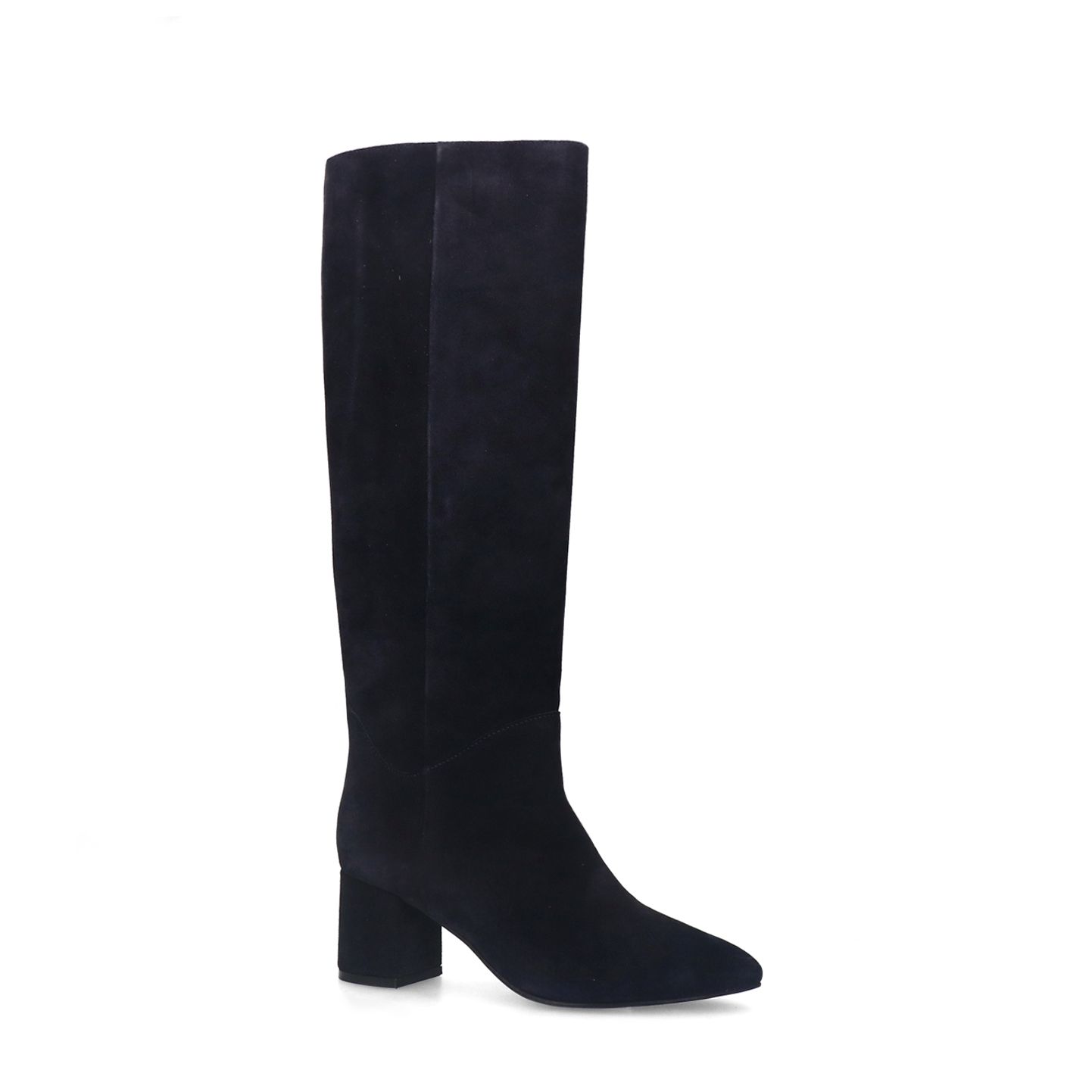 Blaue Veloursleder-Stiefel mit Absatz