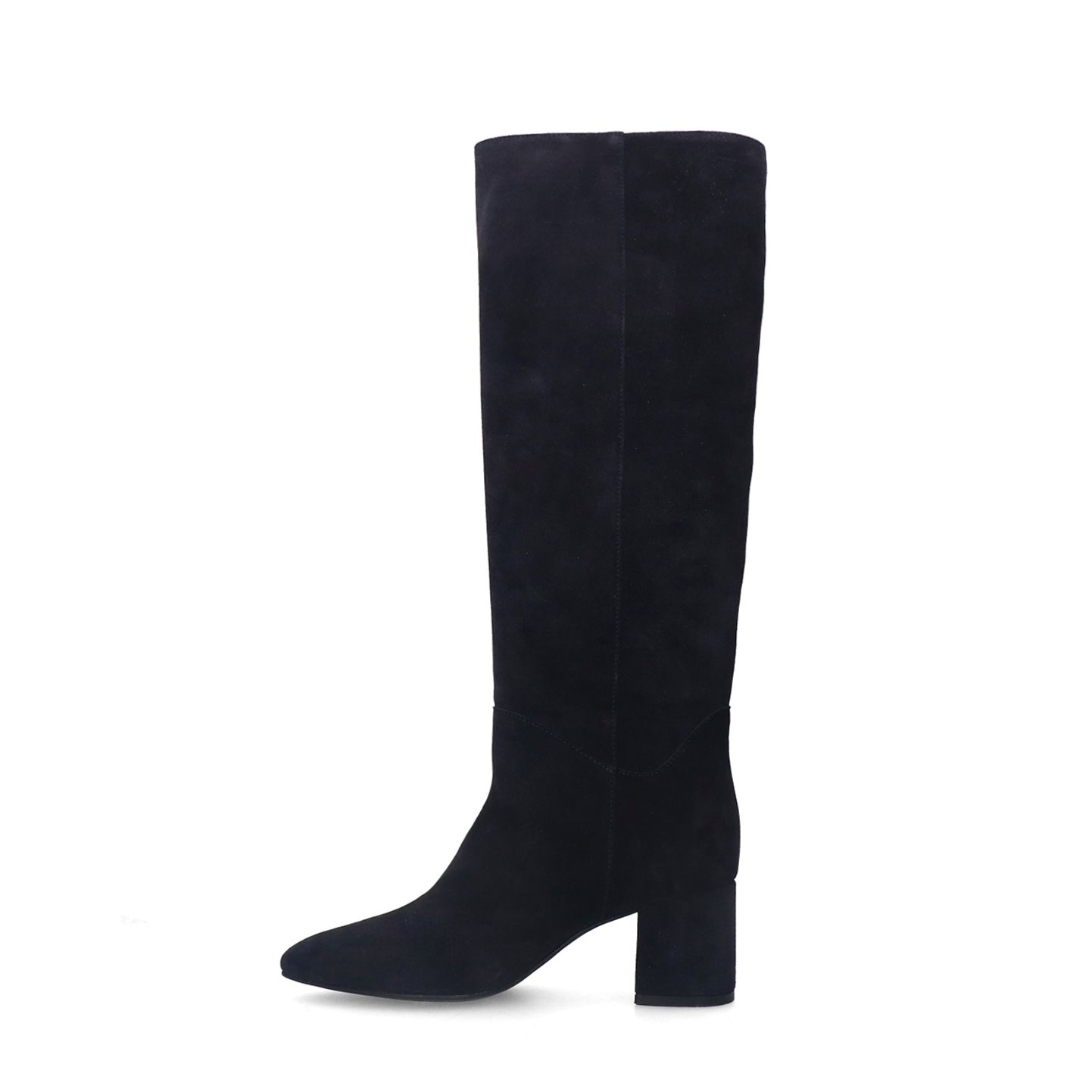 Blaue Veloursleder-Stiefel mit Absatz