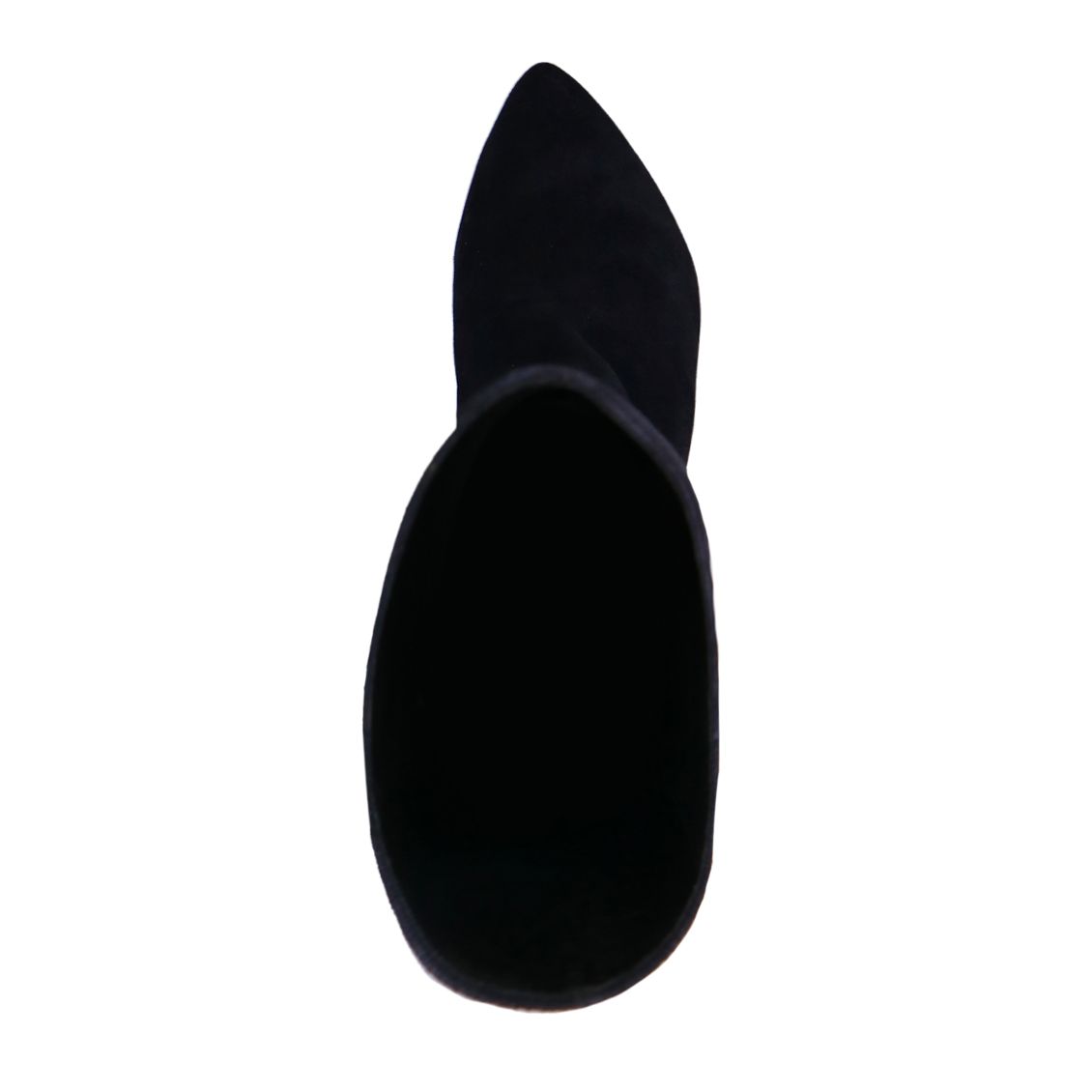Blaue Veloursleder-Stiefel mit Absatz