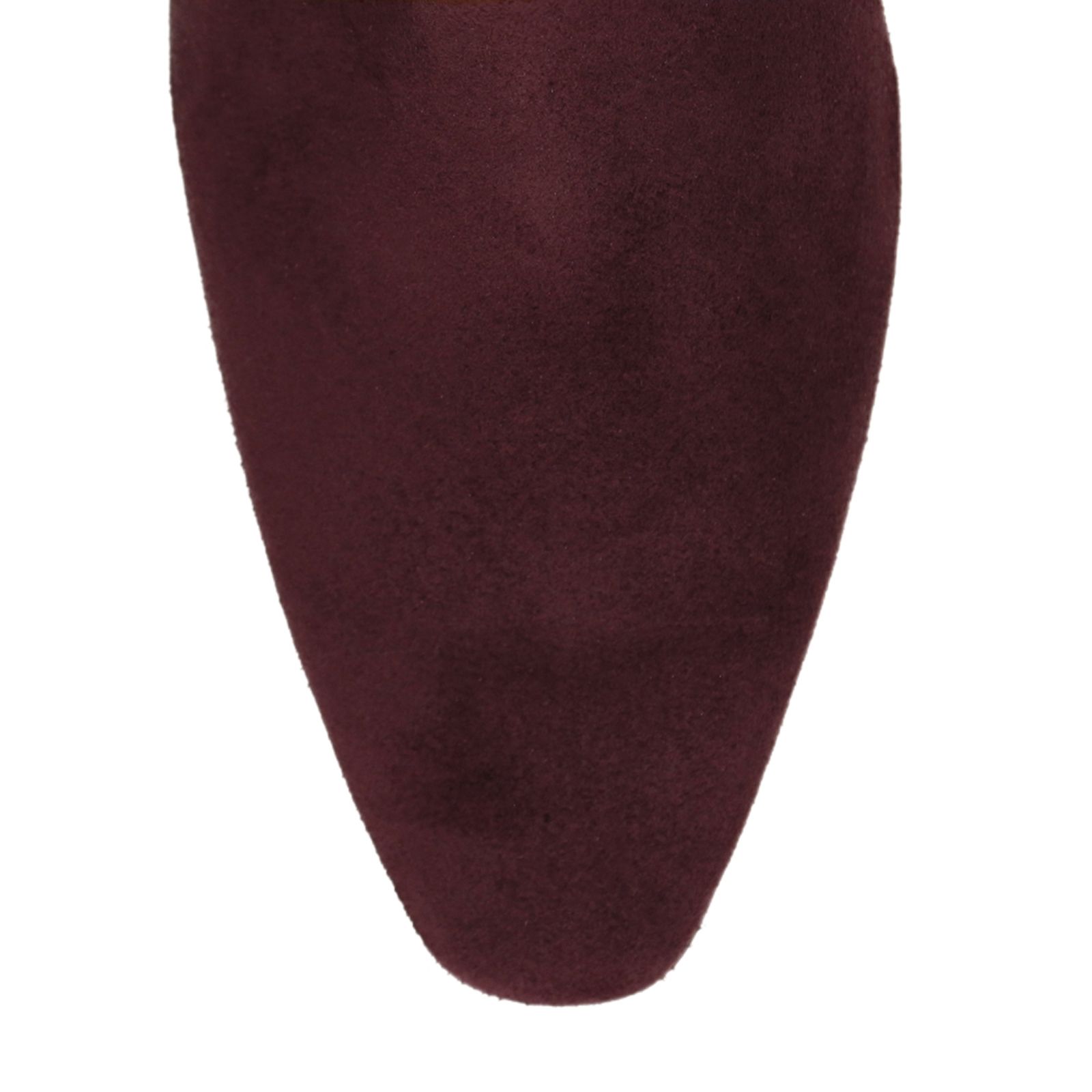 Rote Veloursleder-Stiefel mit Absatz