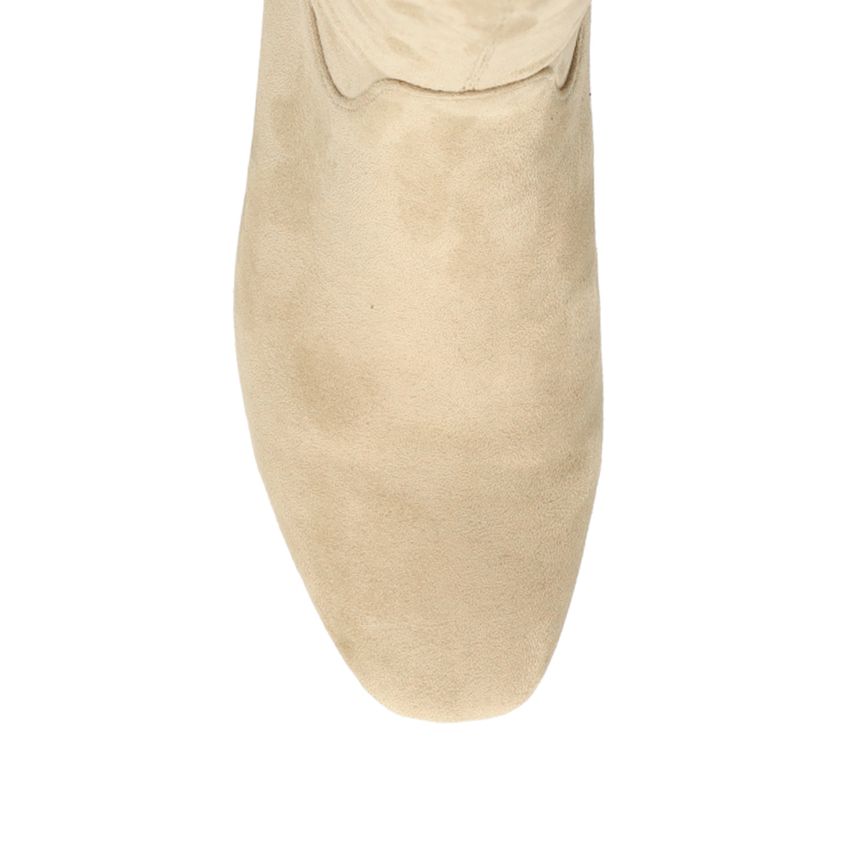 Beige stretch laarzen met hak