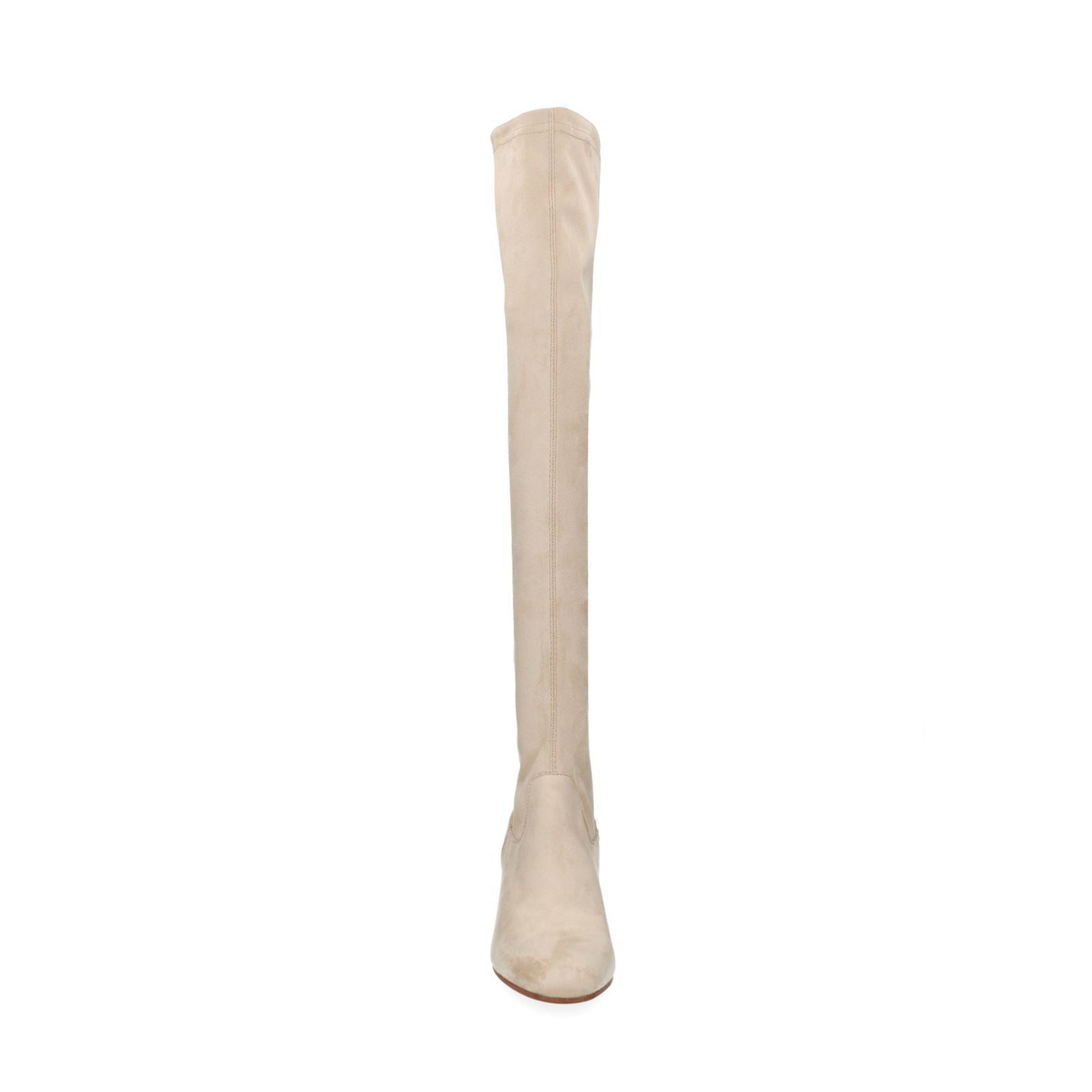 Beige suèdine overknee laarzen