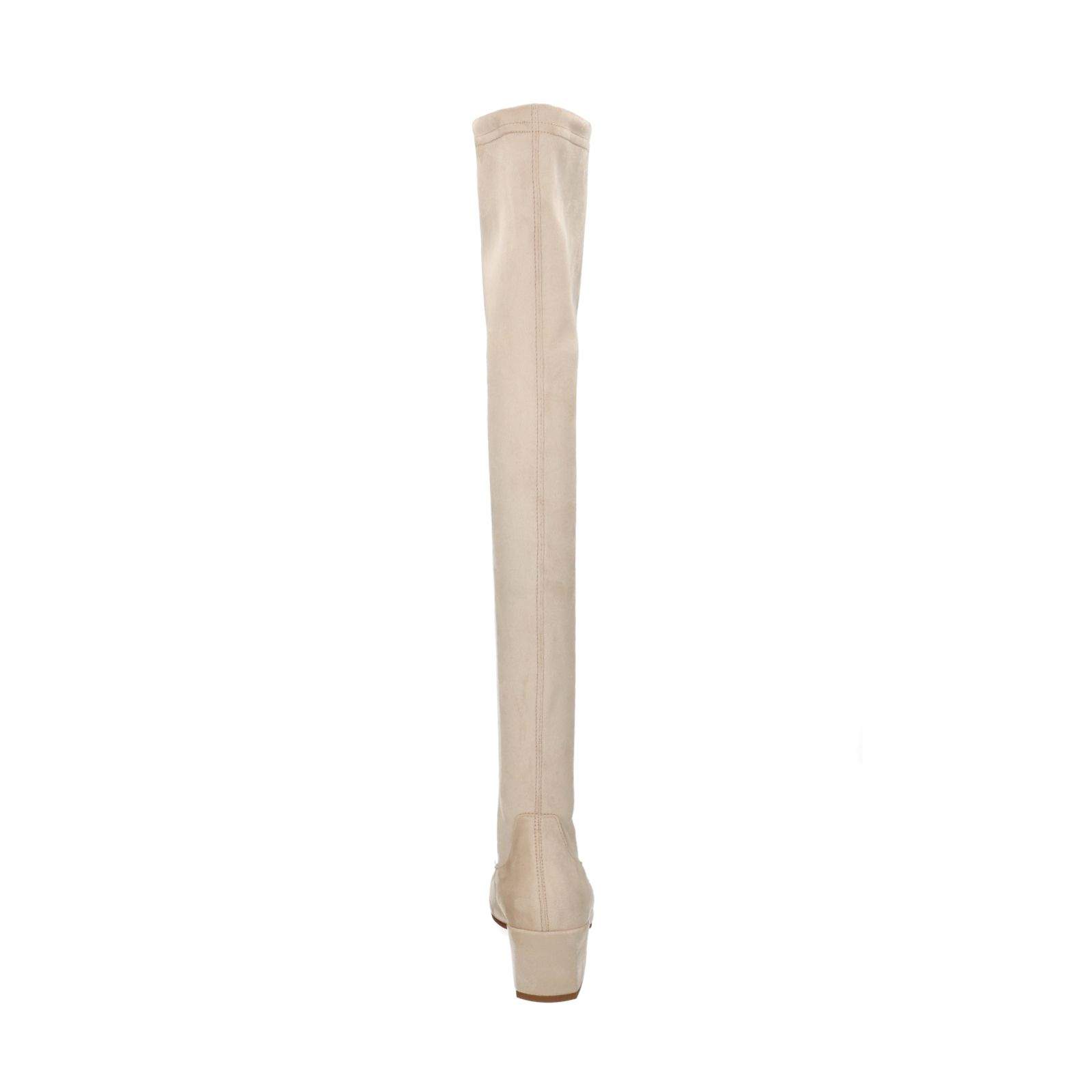 Beige suèdine overknee laarzen