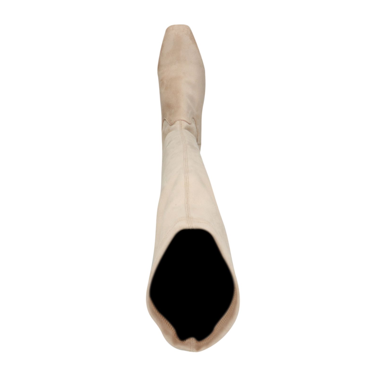 Beige suèdine overknee laarzen