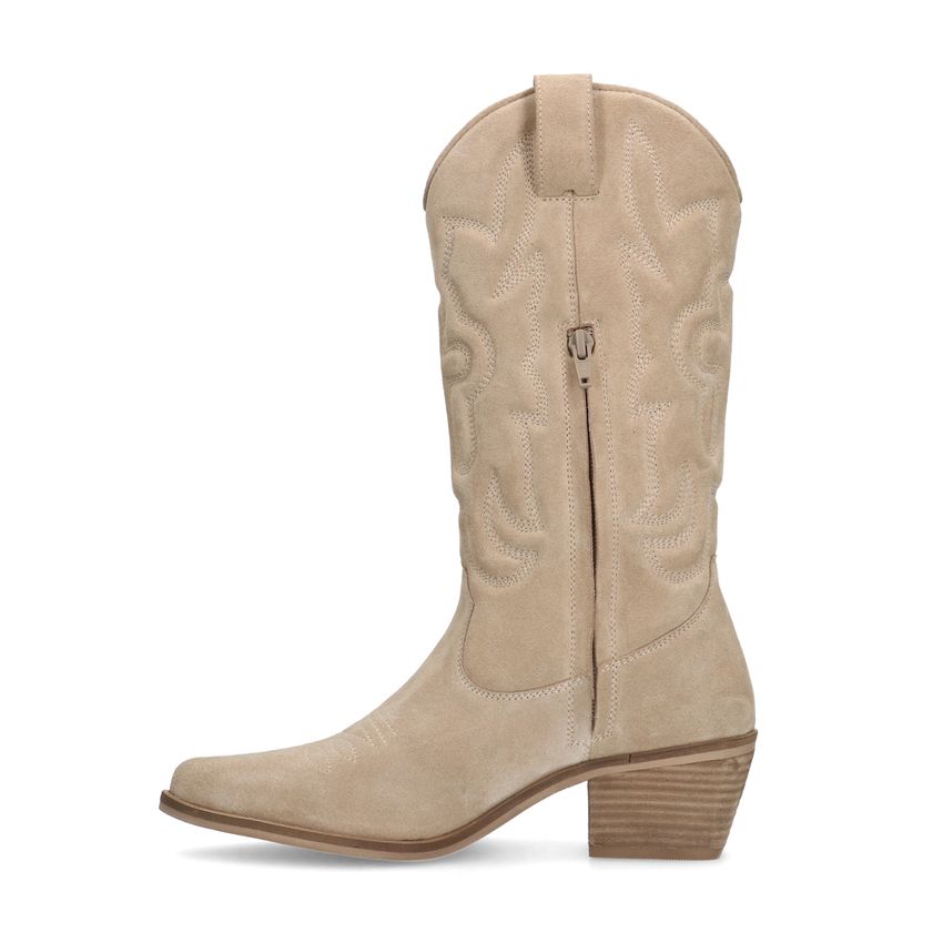 Beige suède cowboylaarzen