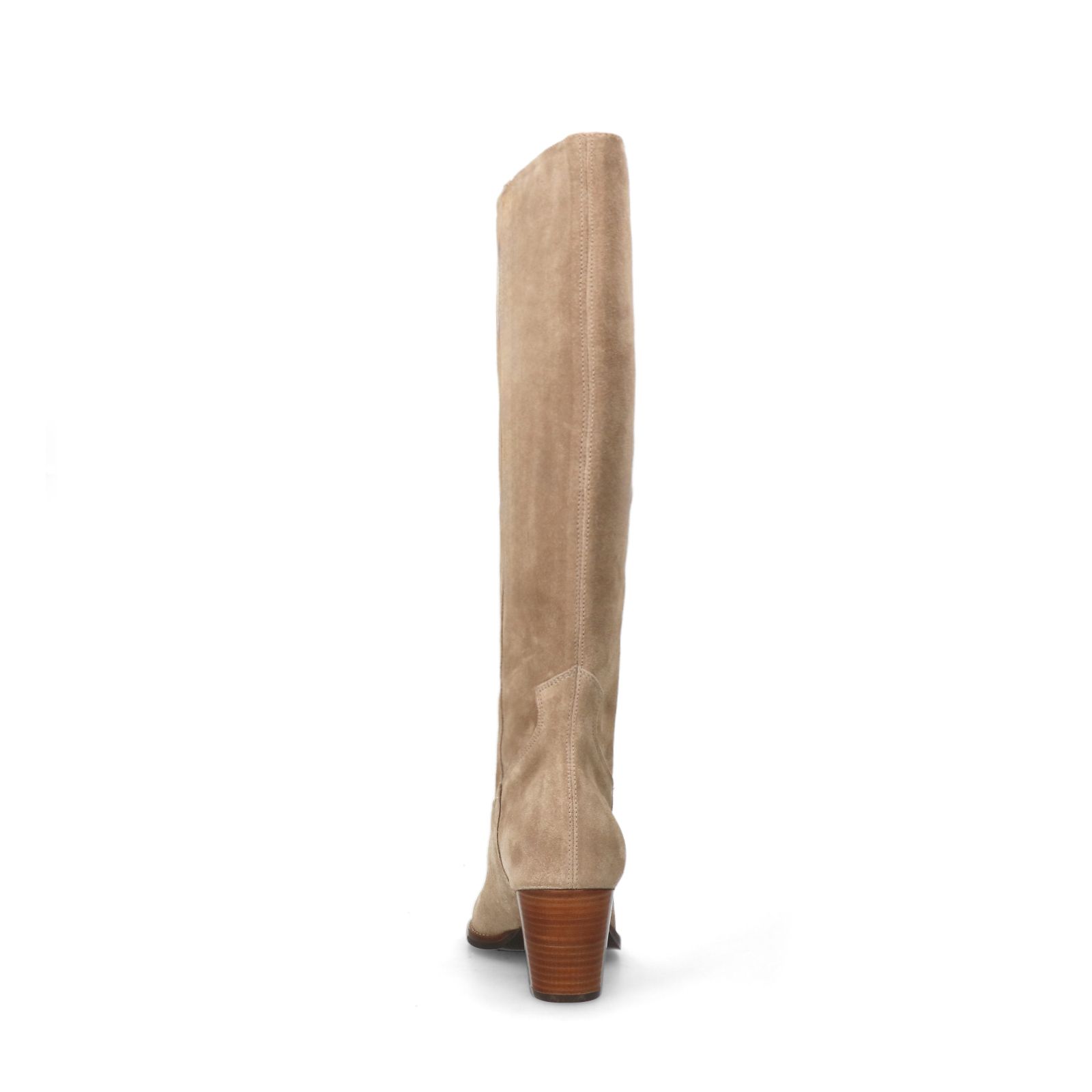 Taupe suède hoge laarzen met hak