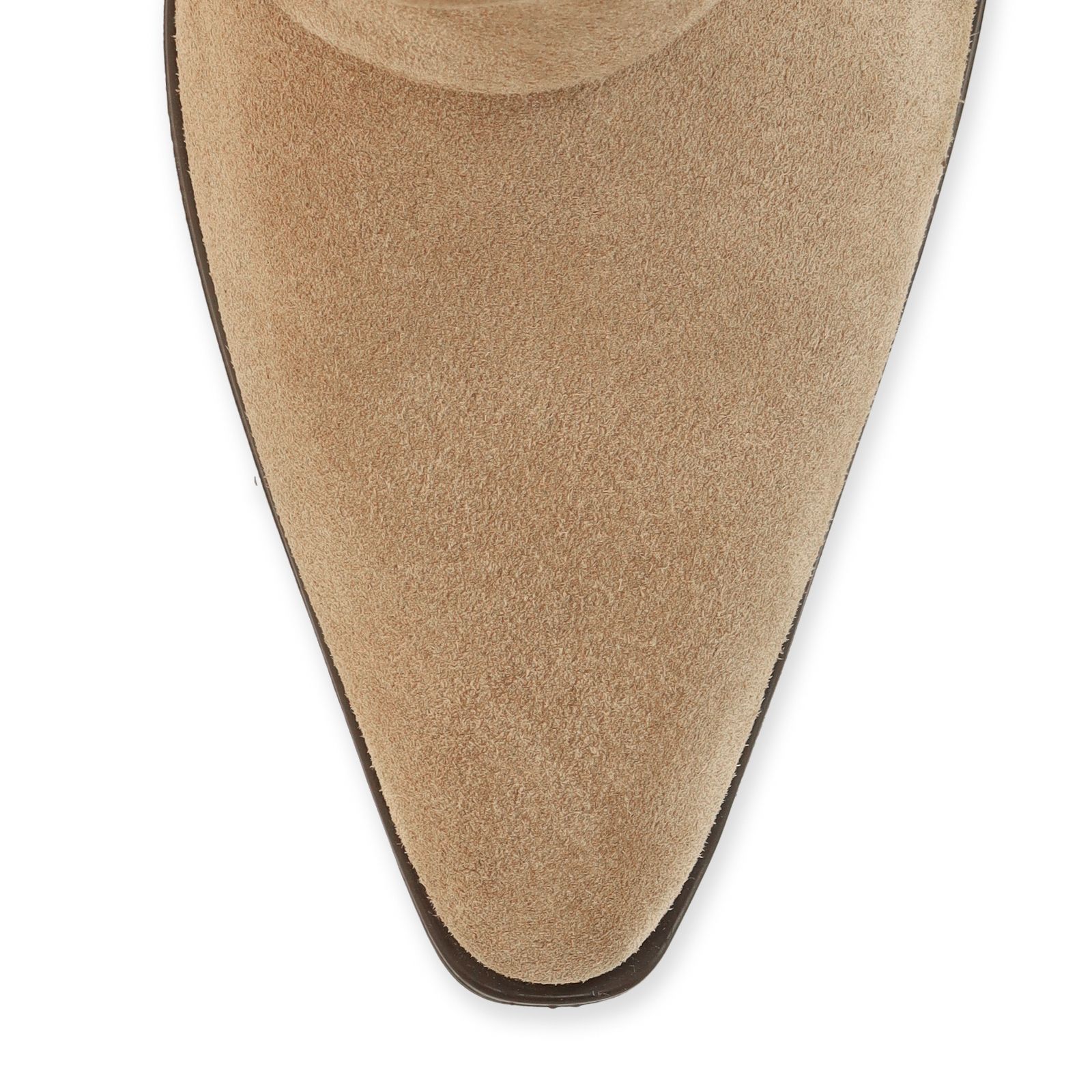 Beige suède hoge laarzen met flap