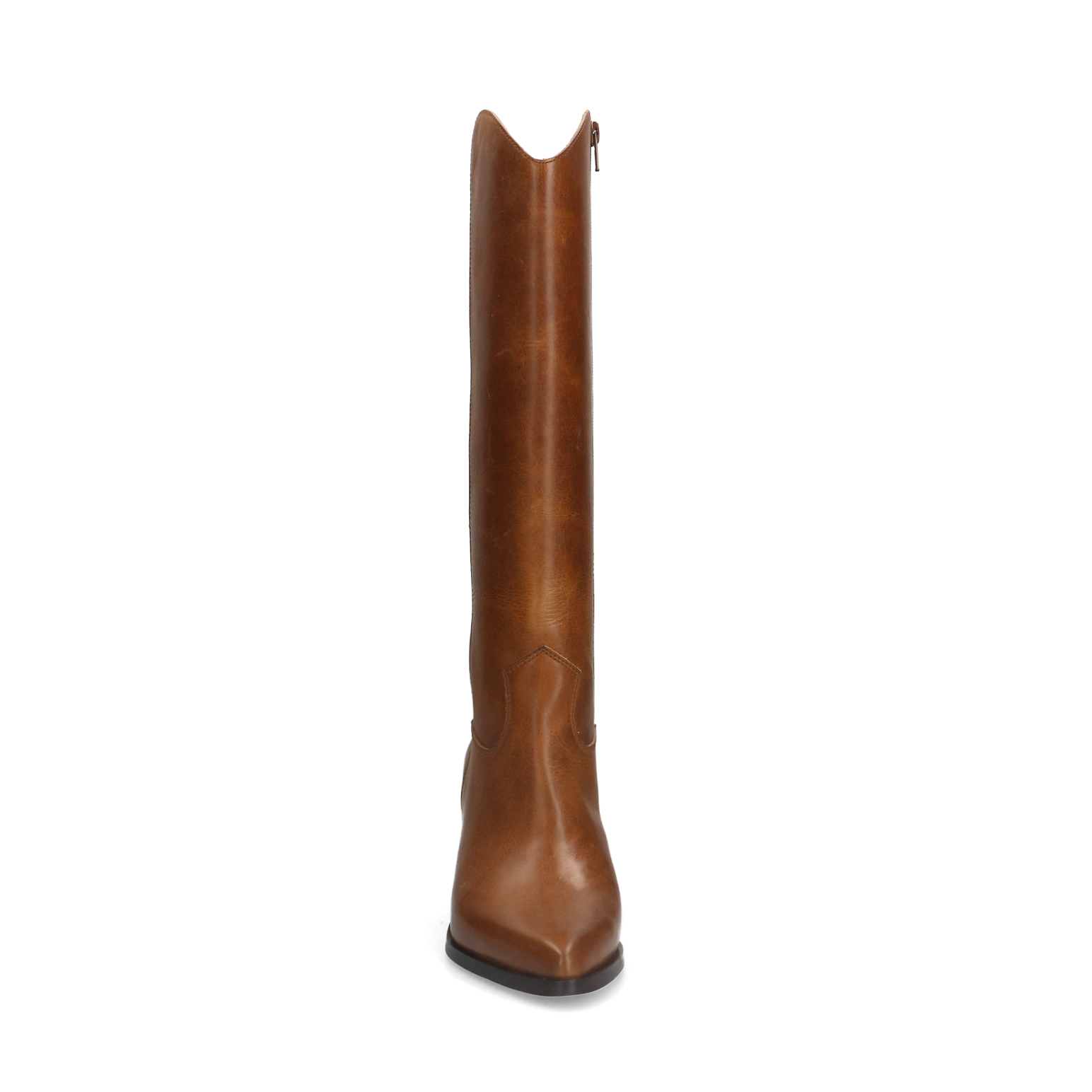 Cognacfarbene Lederstiefel mit Absatz | Hohe stiefel | Manfield 