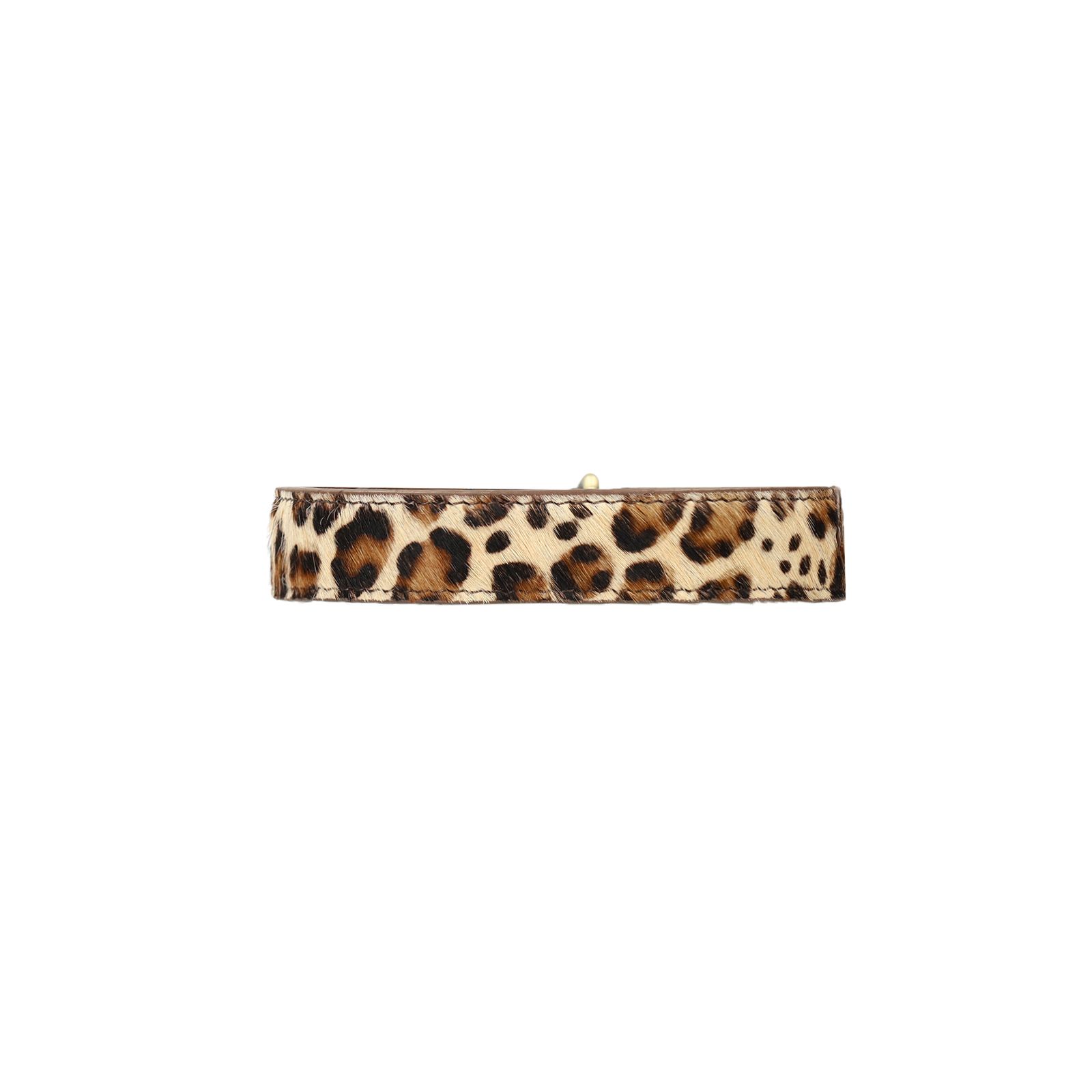 Bruine leren leopard honden halsband - S/M/L