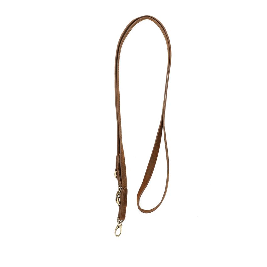 Bruine leren leopard honden halsband - S/M/L