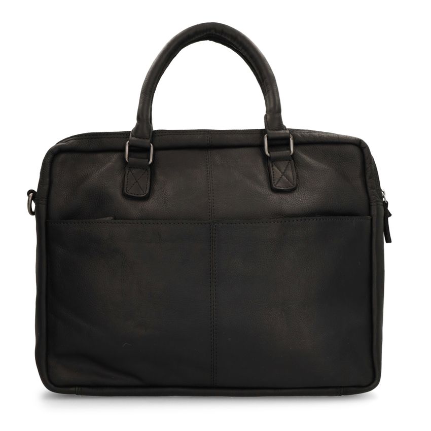 Schwarze Laptoptasche aus Leder