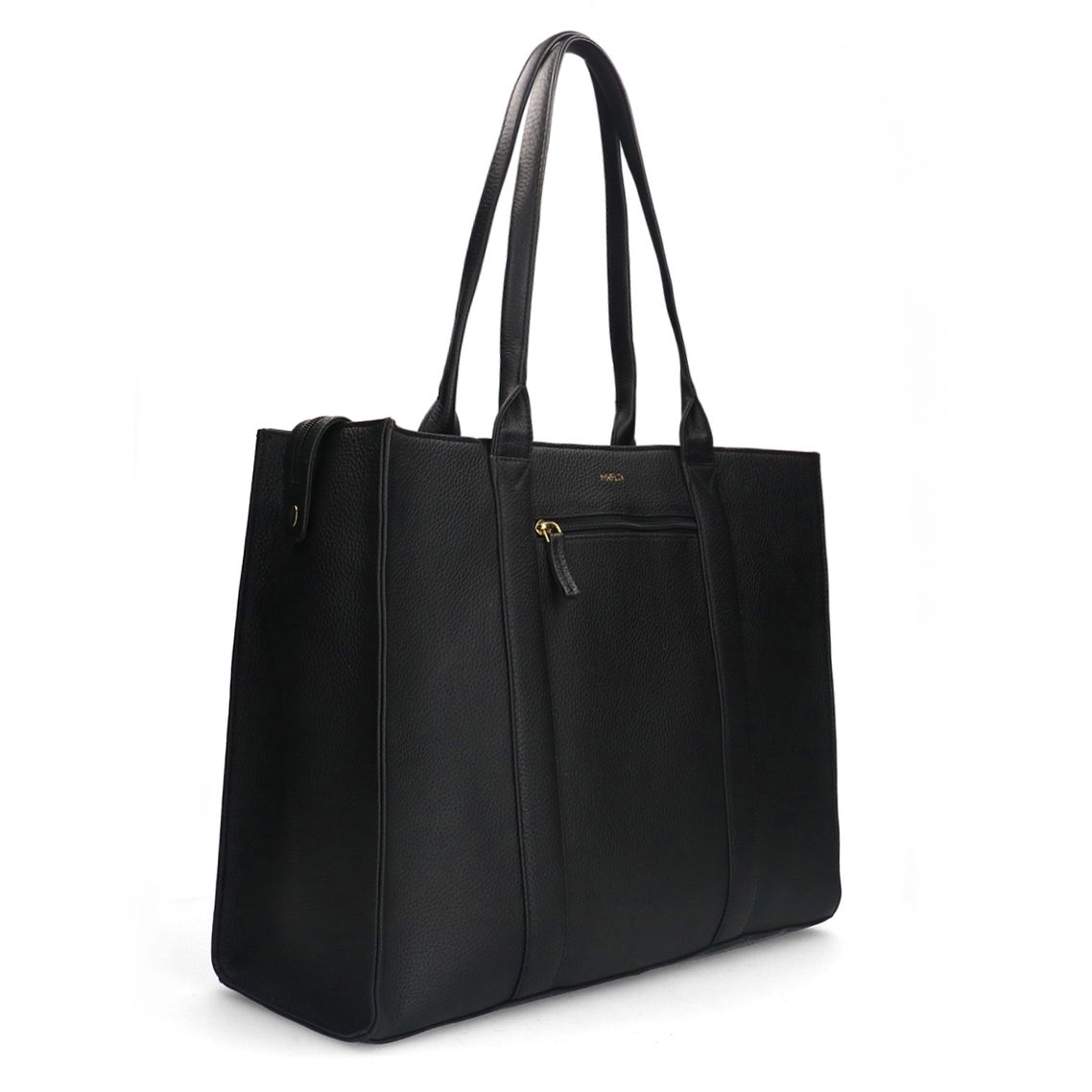 18 inch zwarte leren shopper