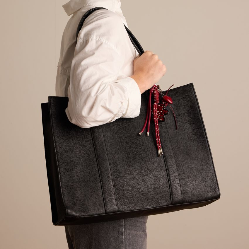 Schwarzer Ledershopper