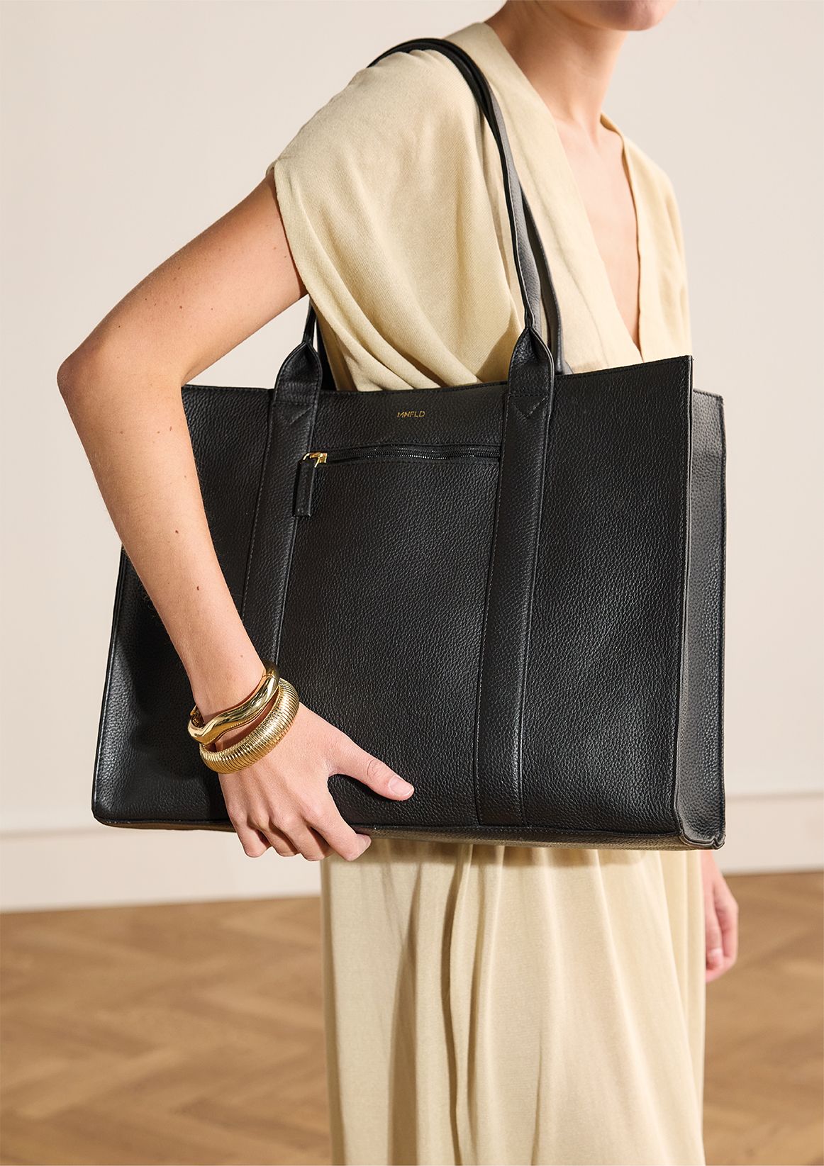 Schwarzer Ledershopper