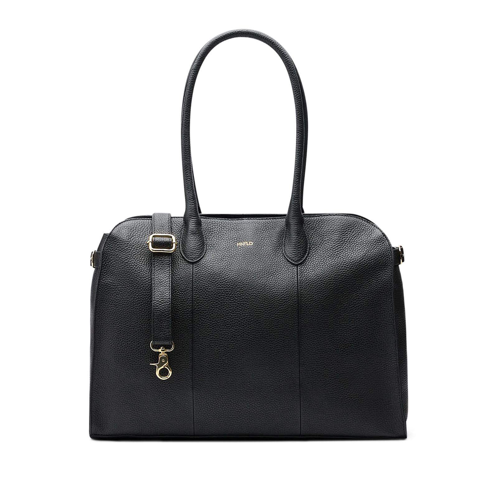 Zwarte leren shopper