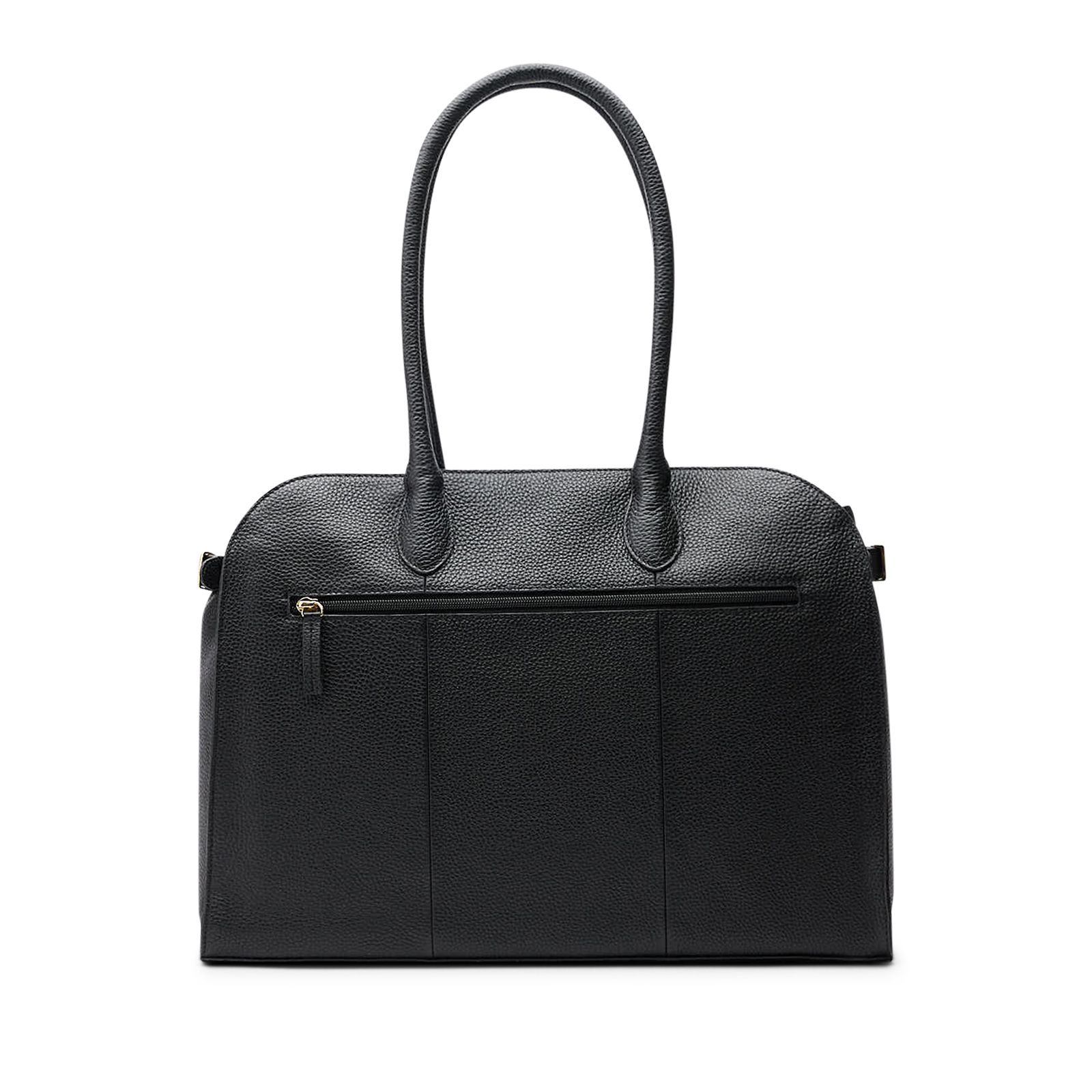 Zwarte leren shopper