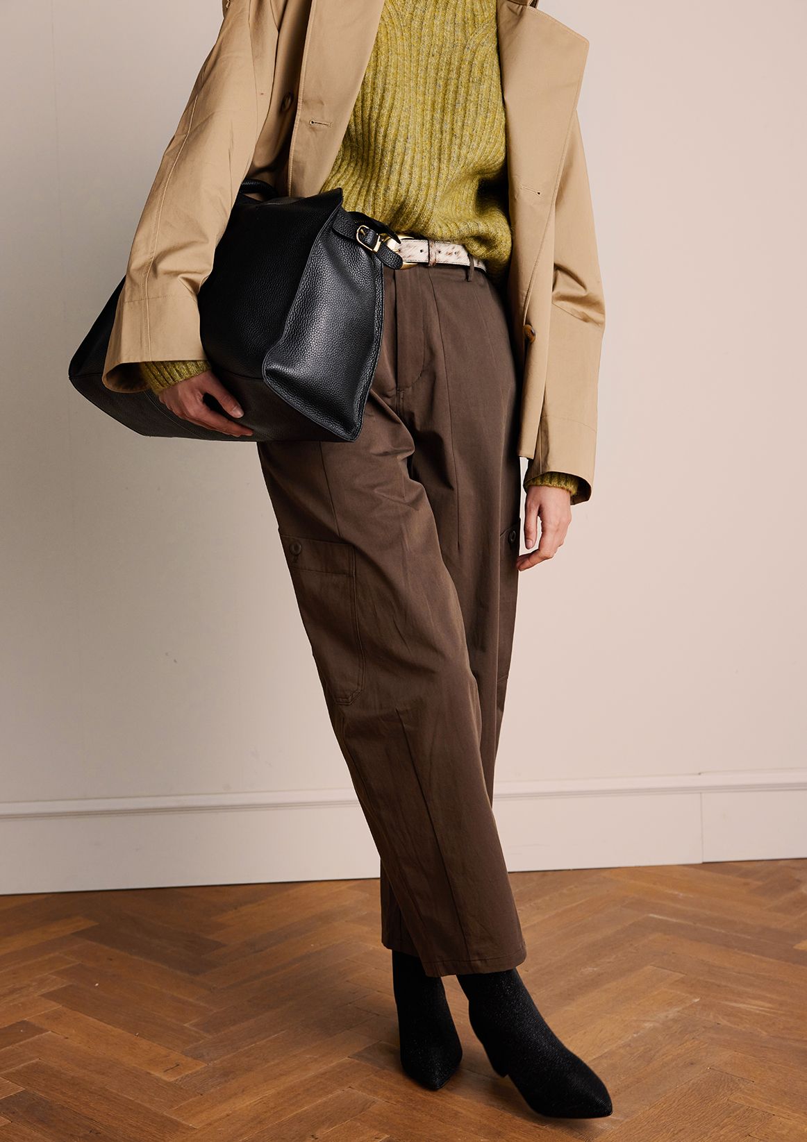 Schwarzer Ledershopper