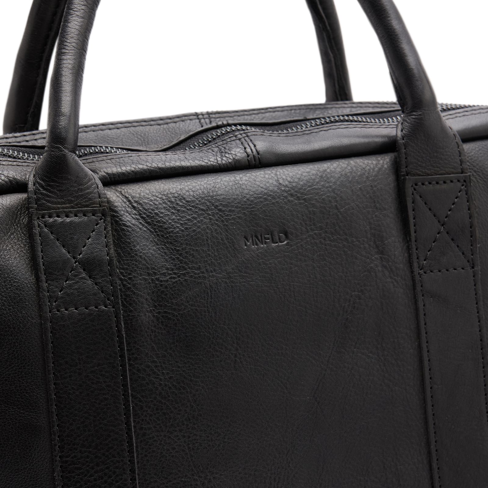 18 inch zwarte leren laptoptas