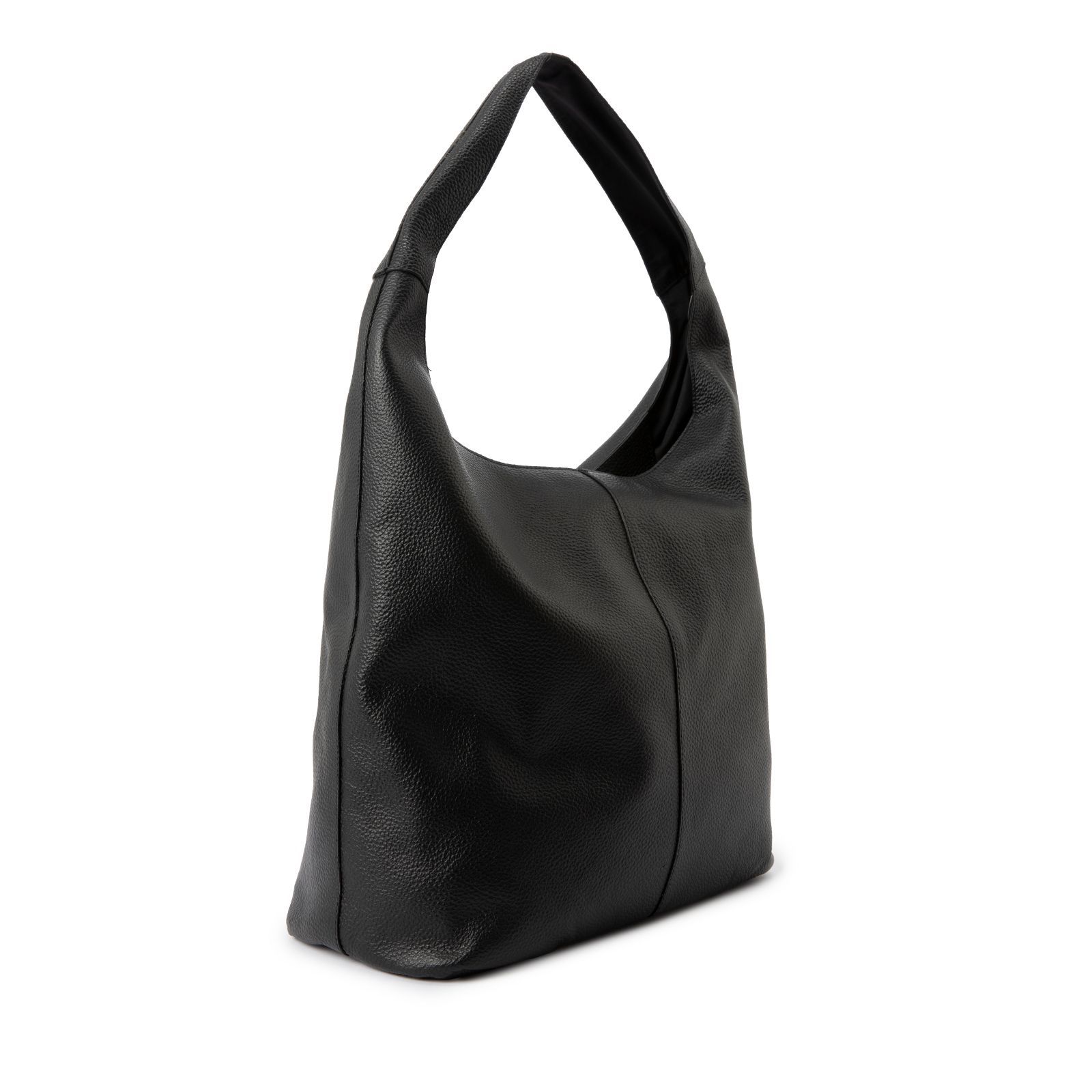 Zwarte leren shopper