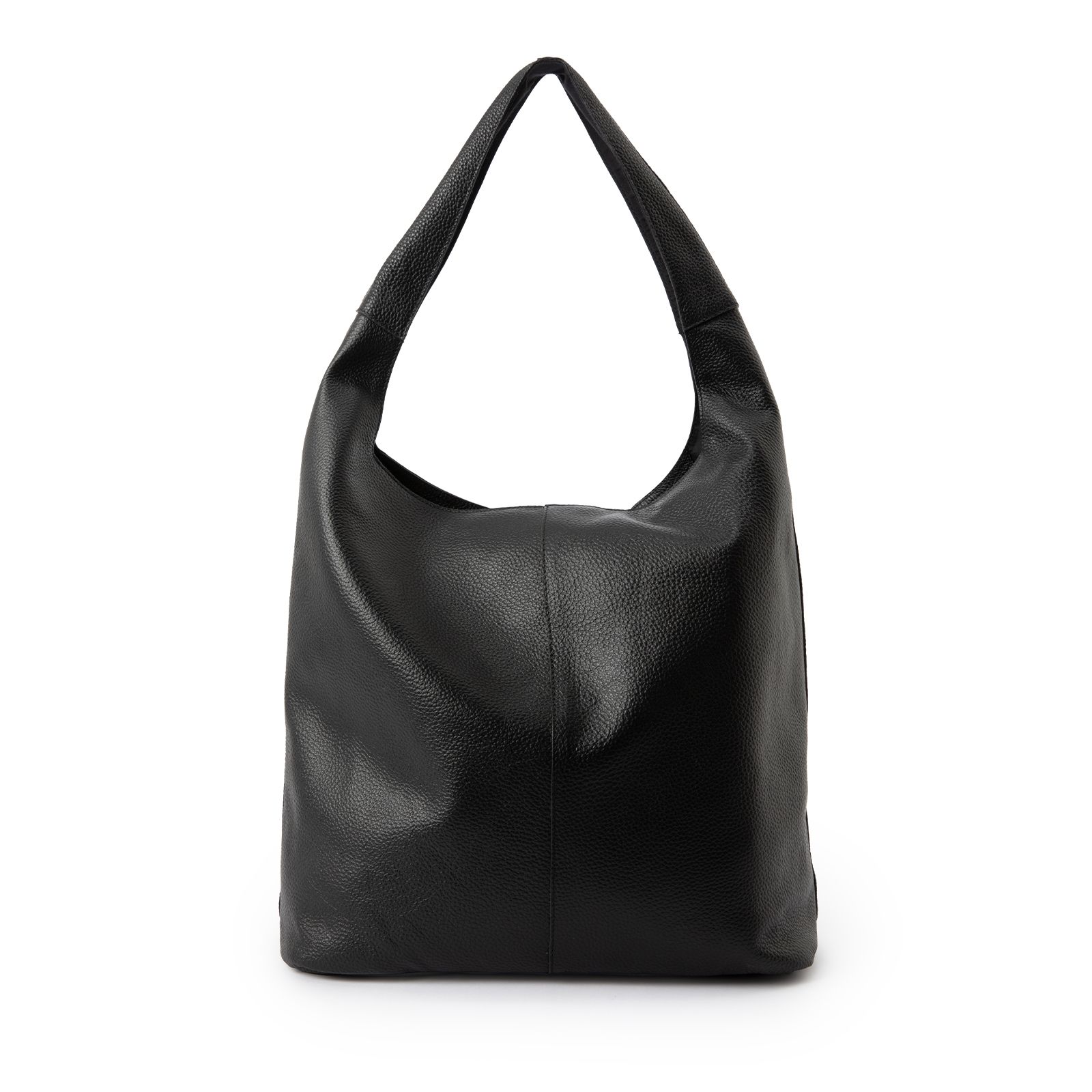 Zwarte leren shopper