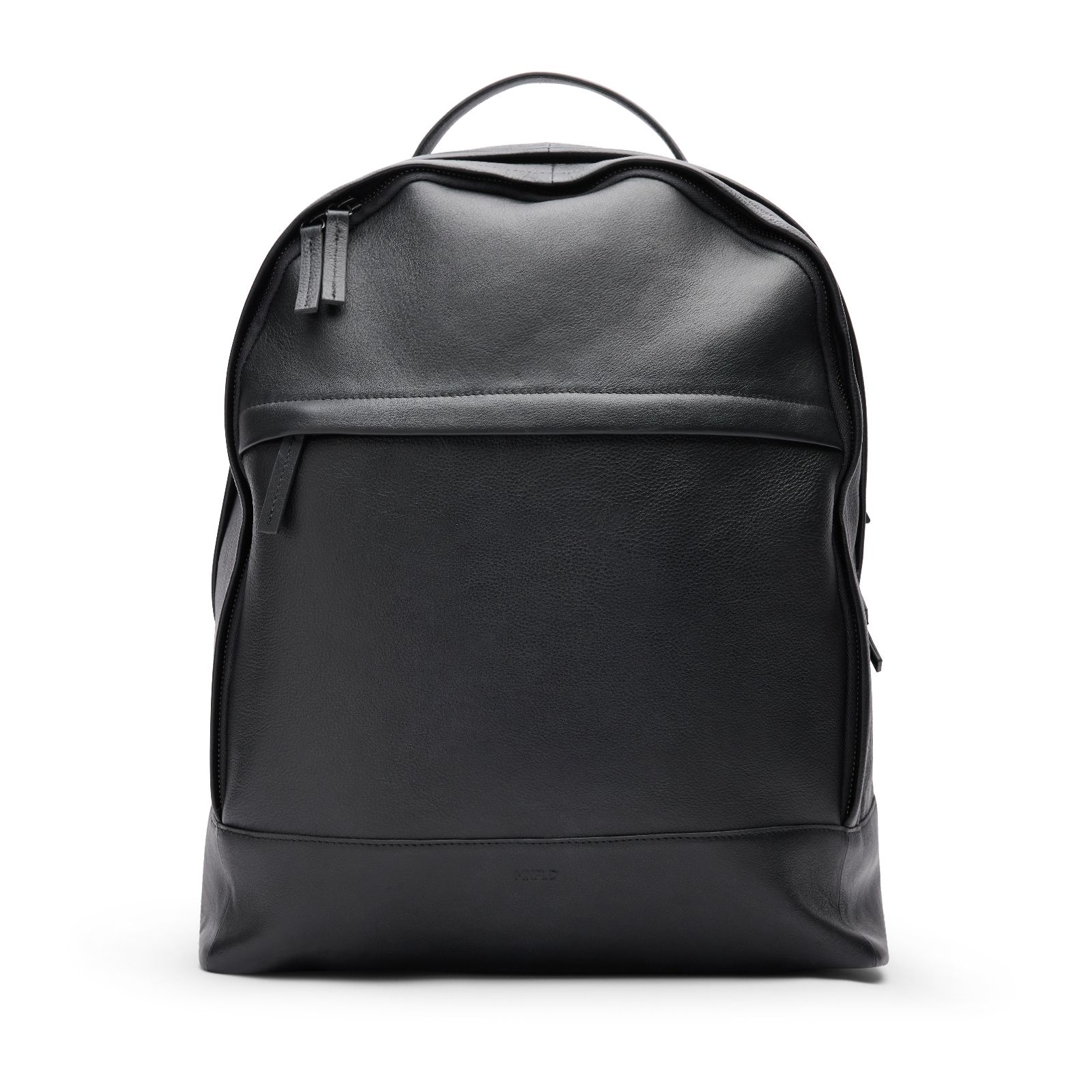 Zwarte leren unisex rugzak