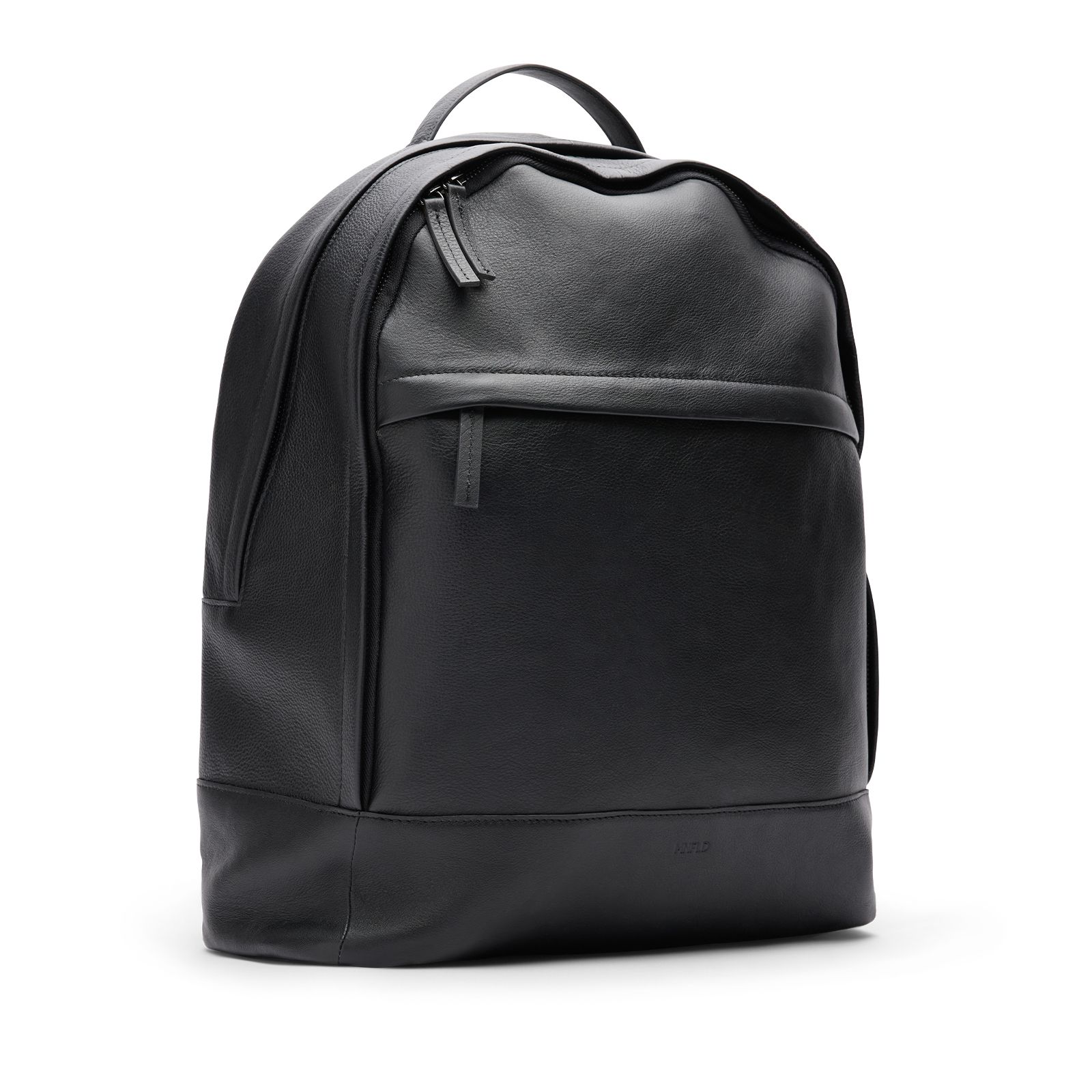 Schwarzer Lederrucksack unisex