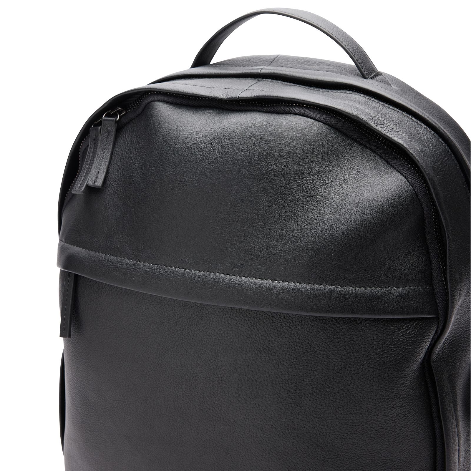 Zwarte leren unisex rugzak