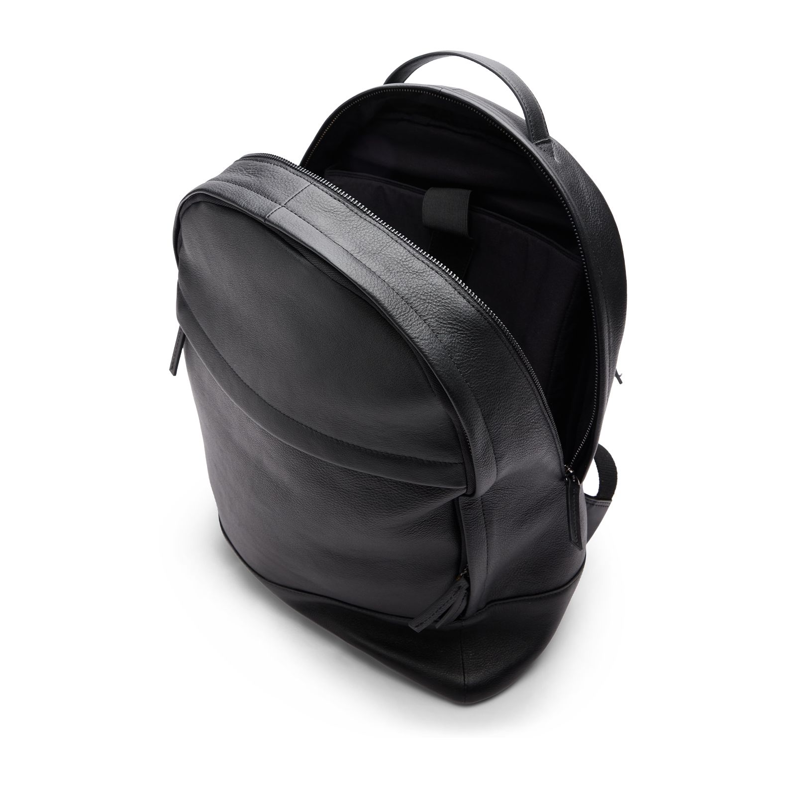 Schwarzer Lederrucksack unisex