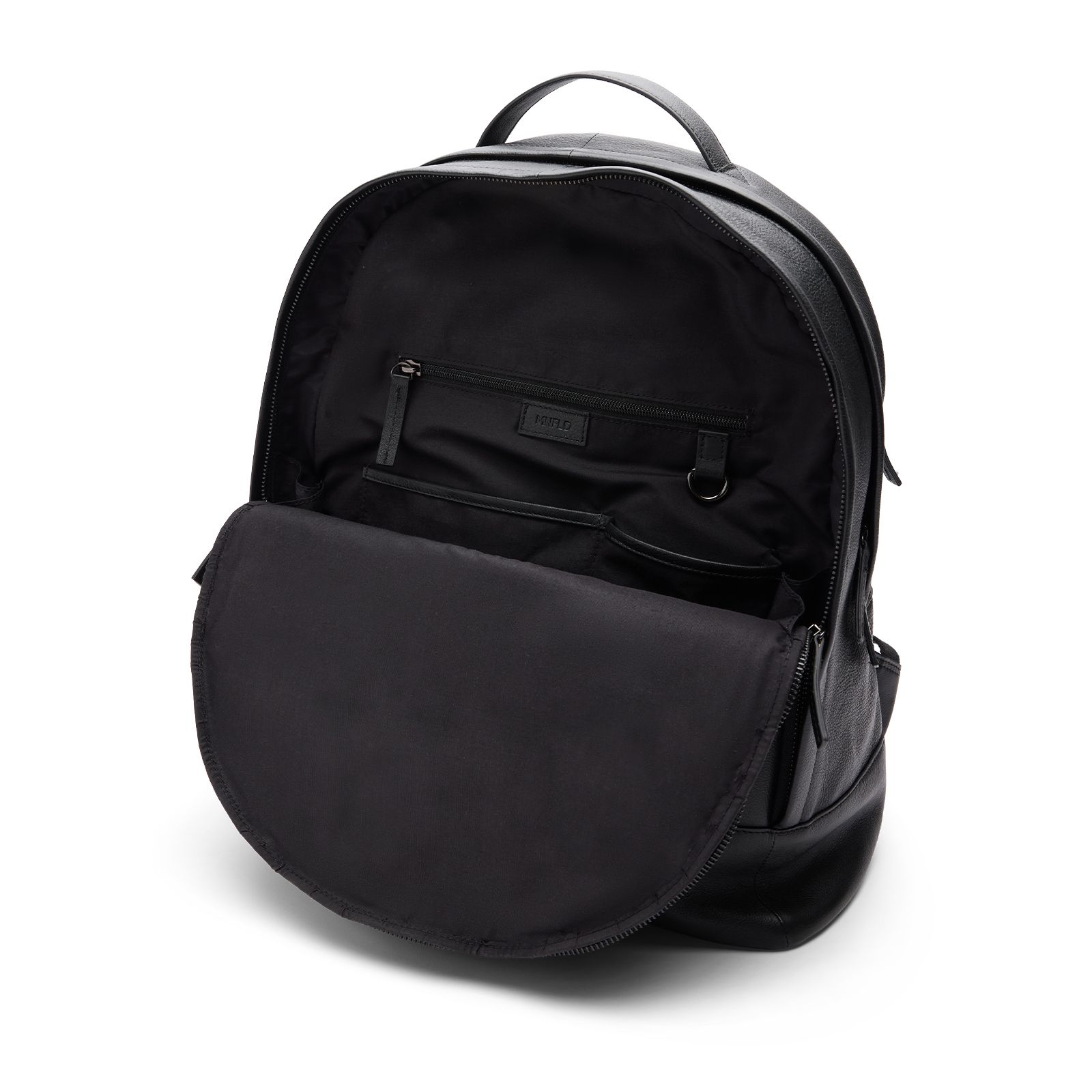Zwarte leren unisex rugzak