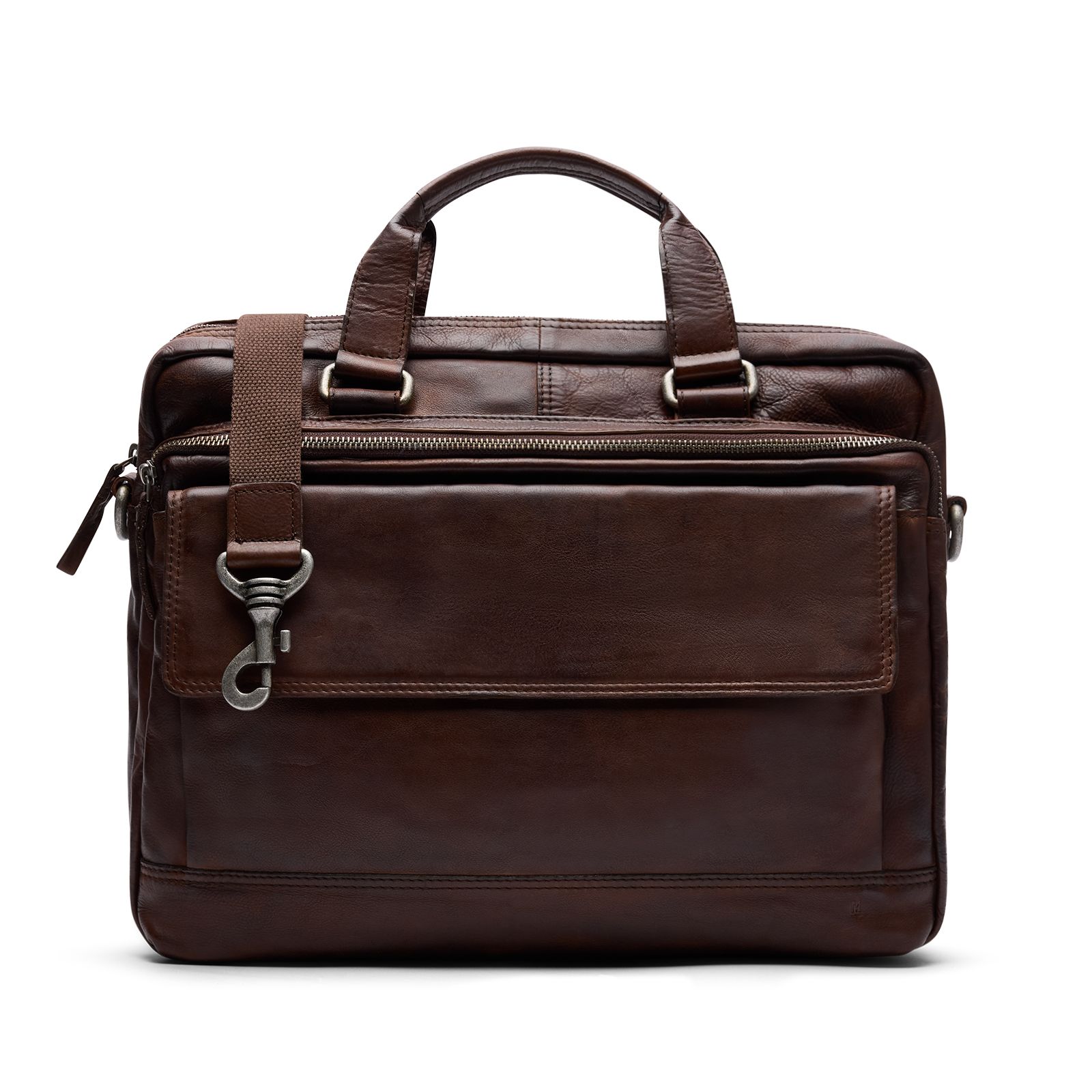 16 inch bruine leren laptoptas