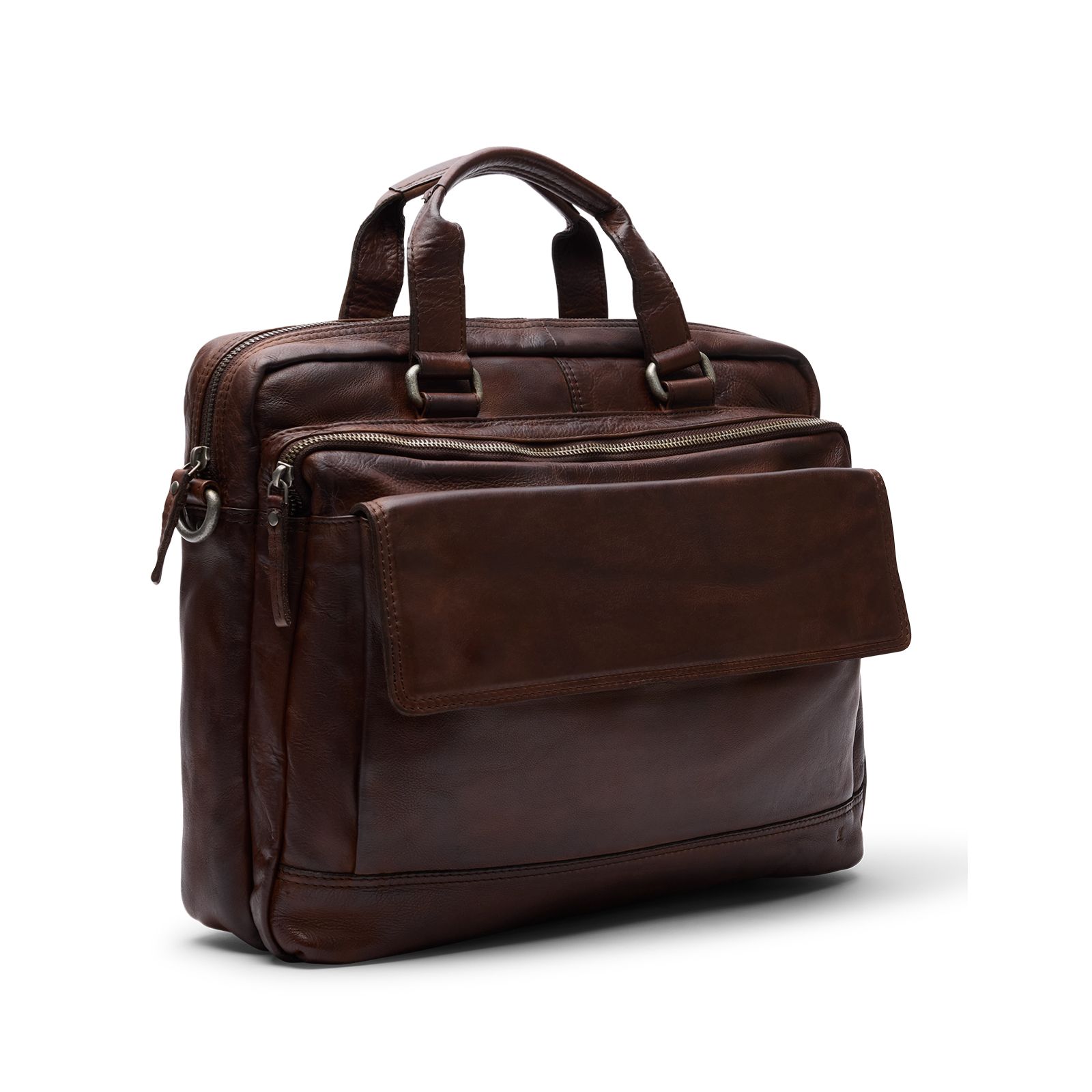 16 inch bruine leren laptoptas