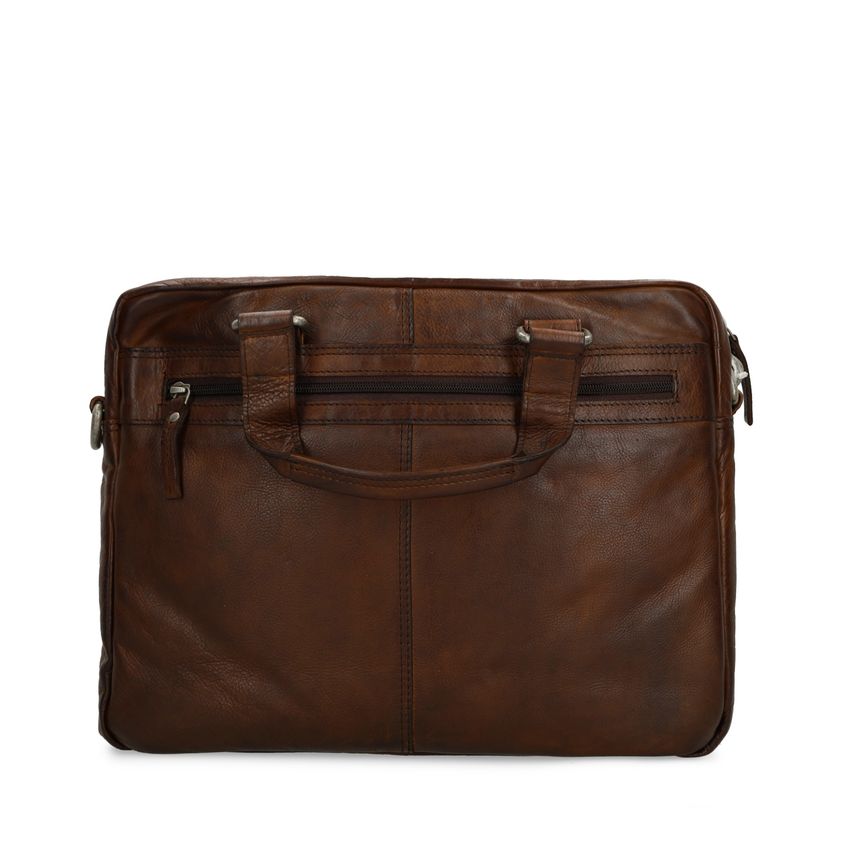 Bruine leren laptoptas