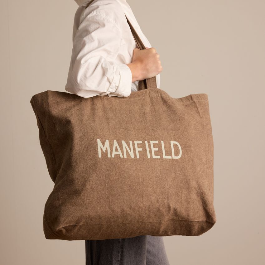 Bruine stoffen shopper