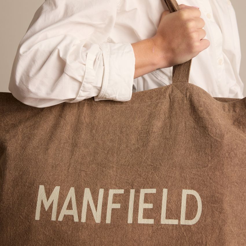 Bruine stoffen shopper