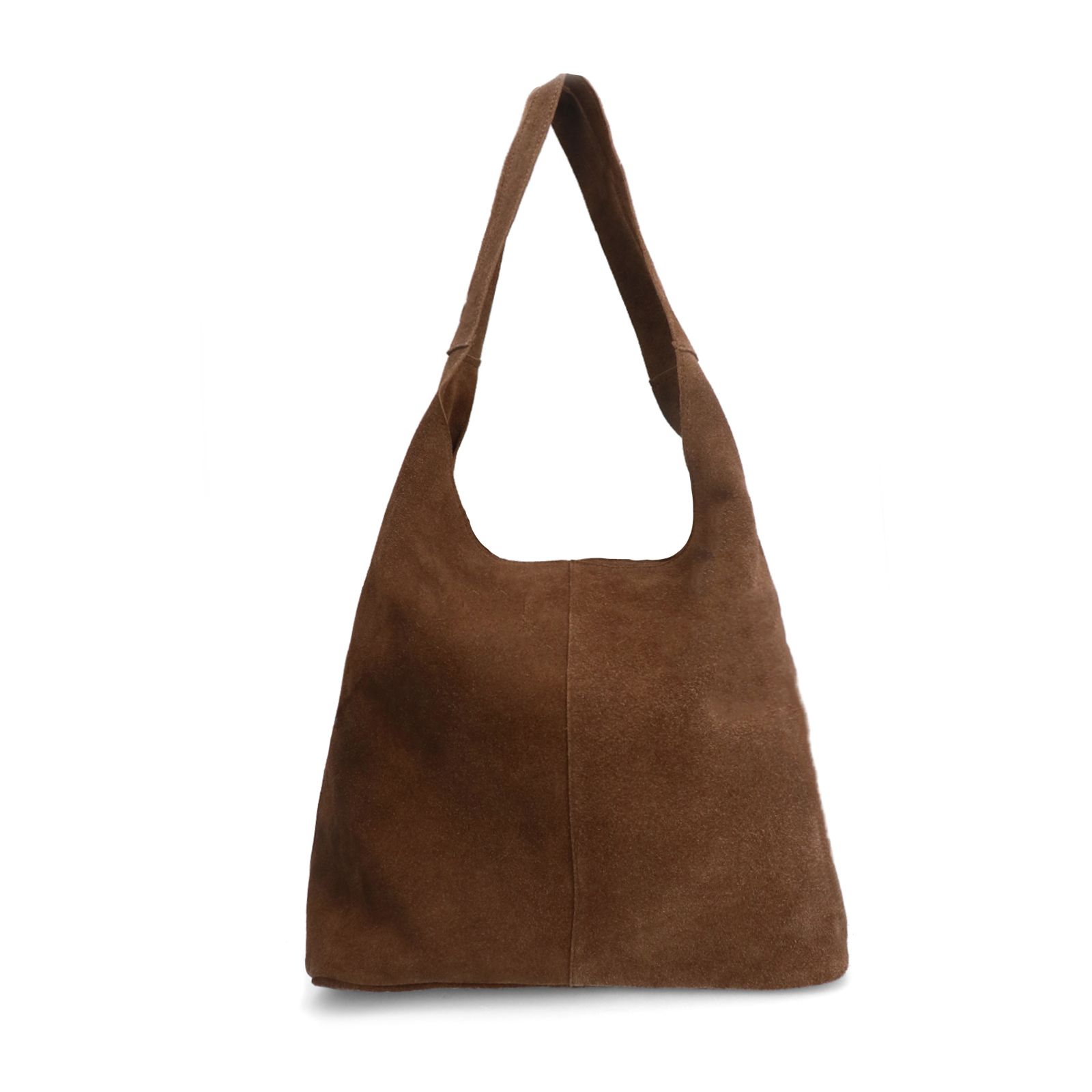Brauner Veloursleder-Shopper