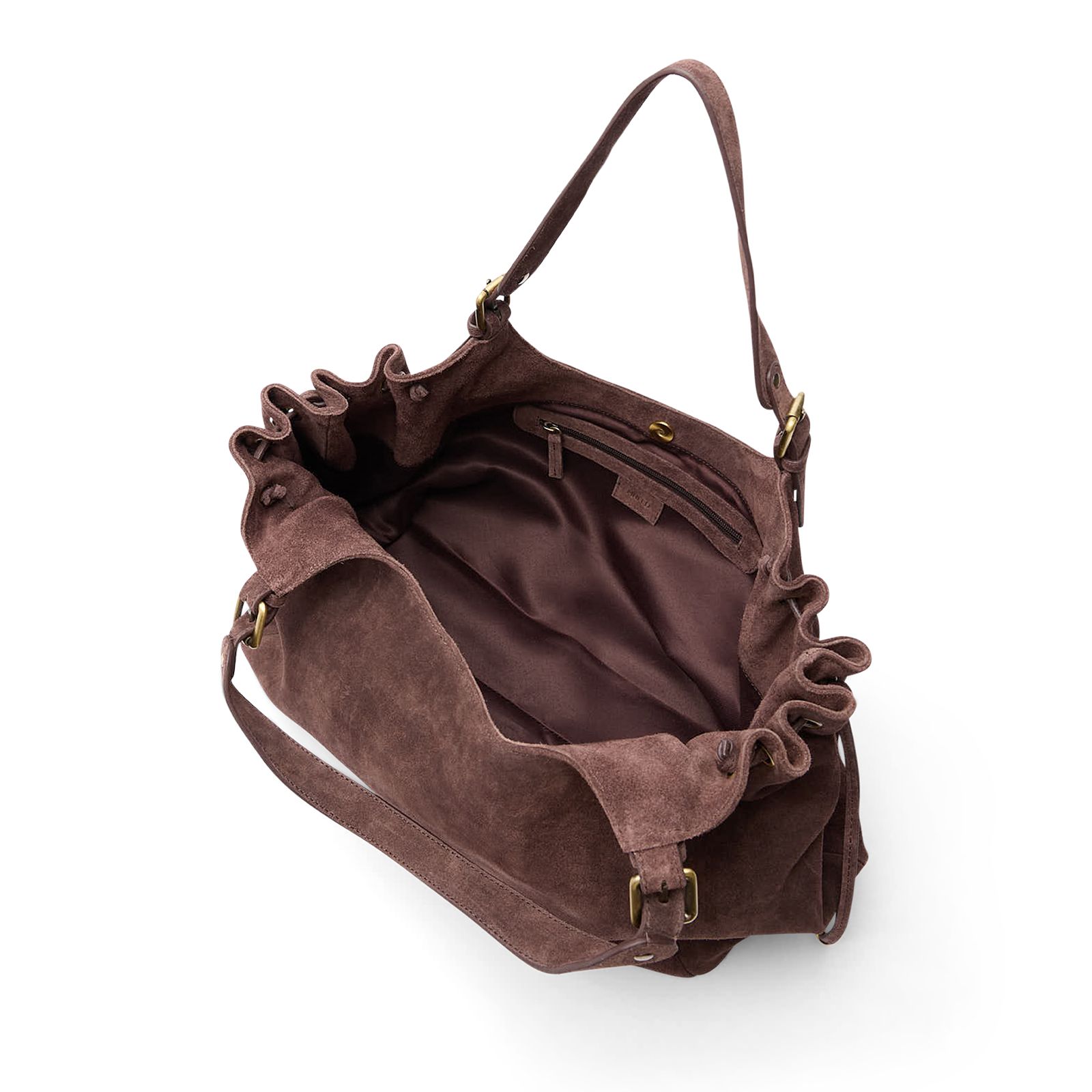 Brauner Veloursleder-Shopper
