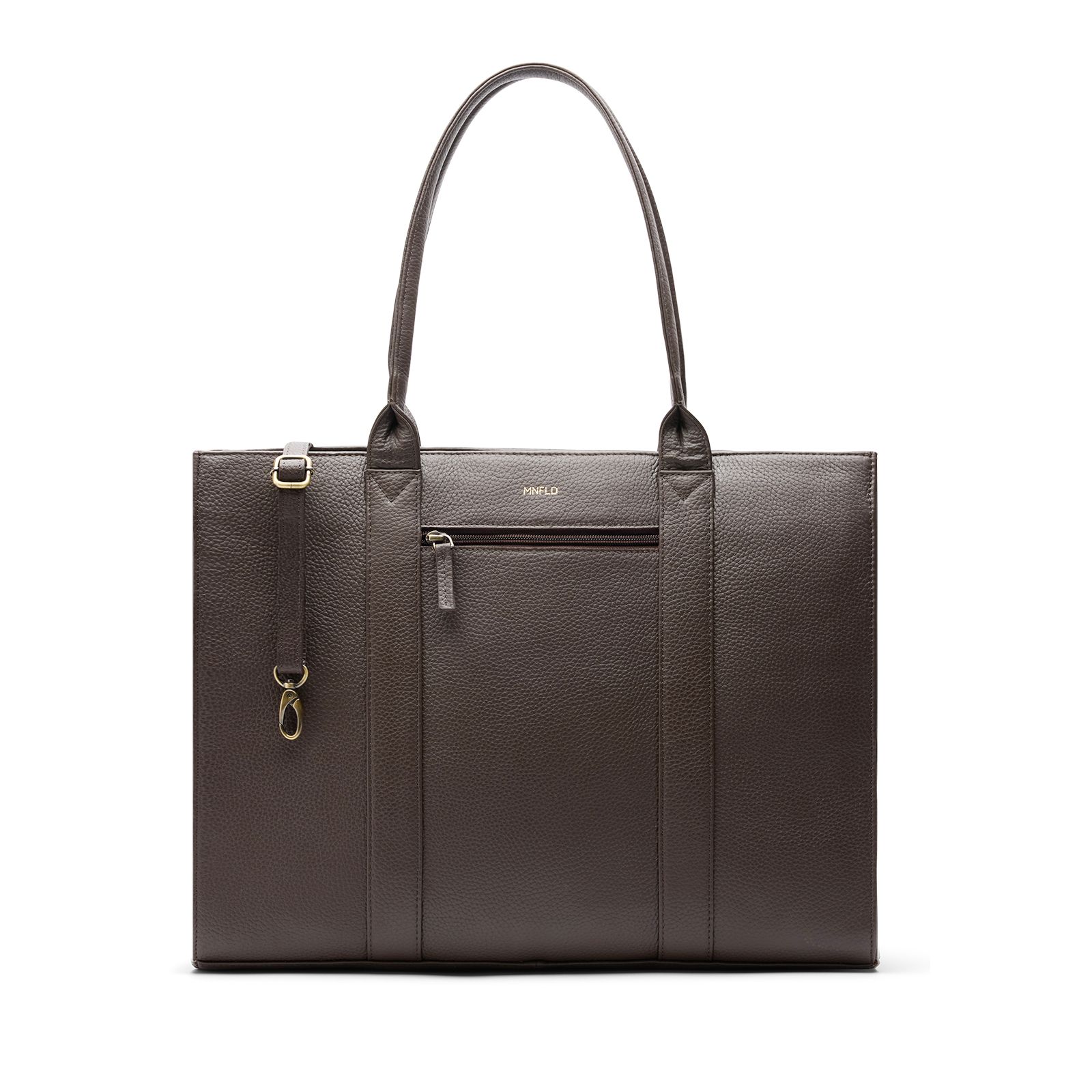 18 inch donkerbruine leren shopper