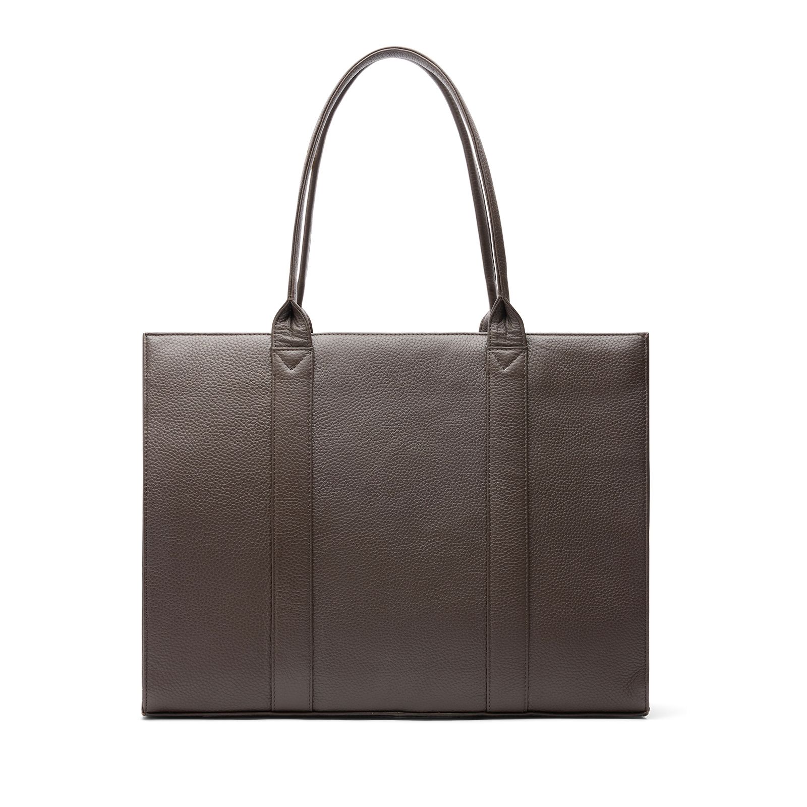 18 inch donkerbruine leren shopper