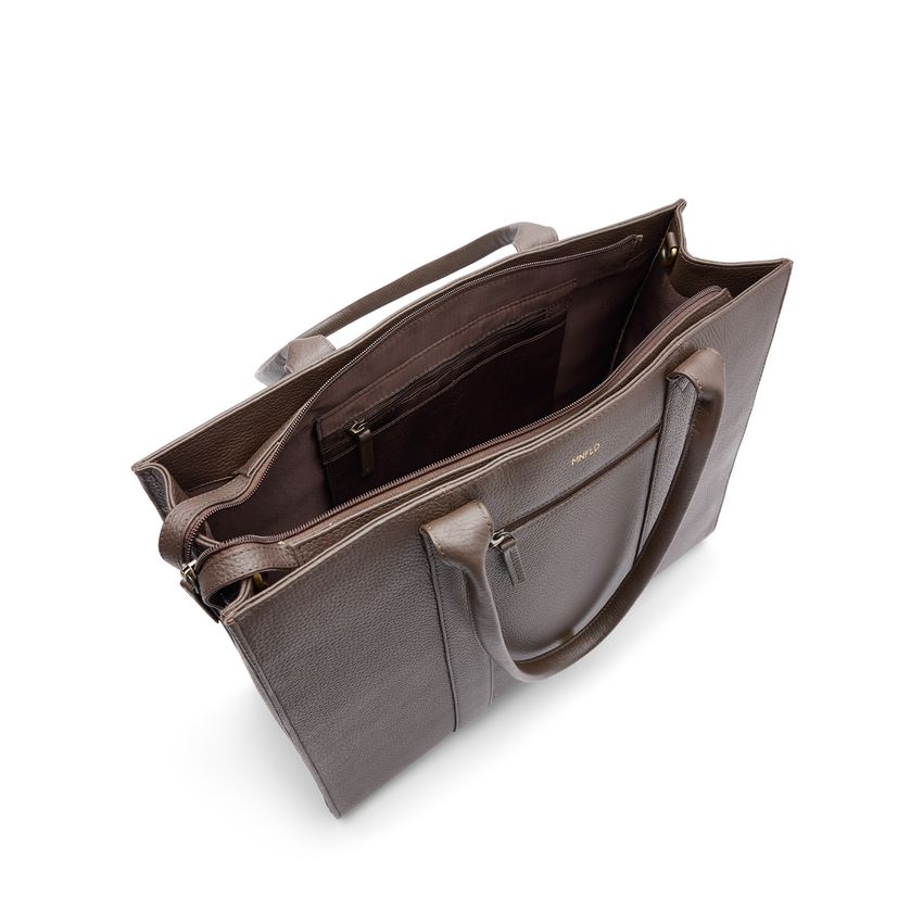 Dunkelbrauner Shopper aus Leder