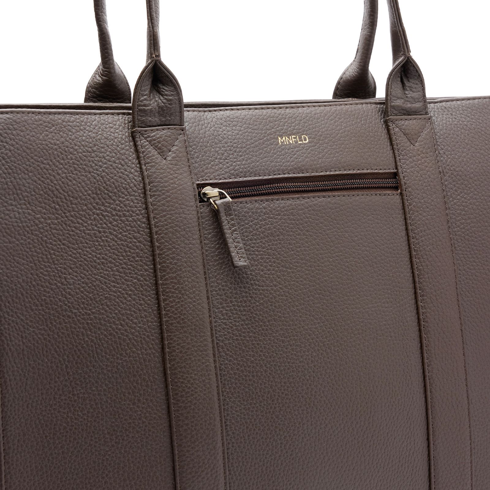 18 inch donkerbruine leren shopper