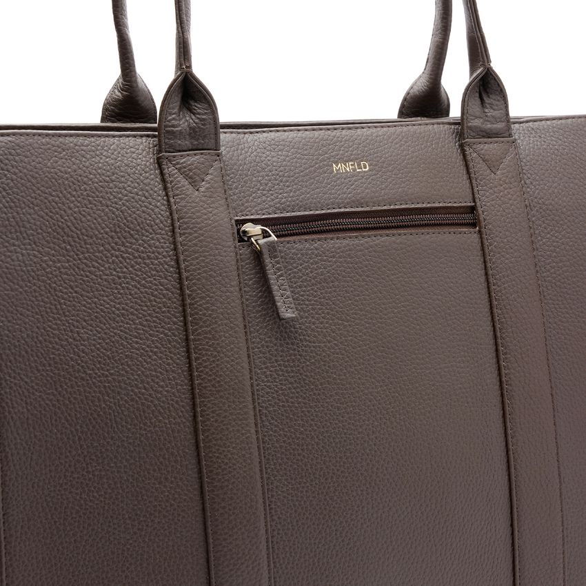 Dunkelbrauner Shopper aus Leder