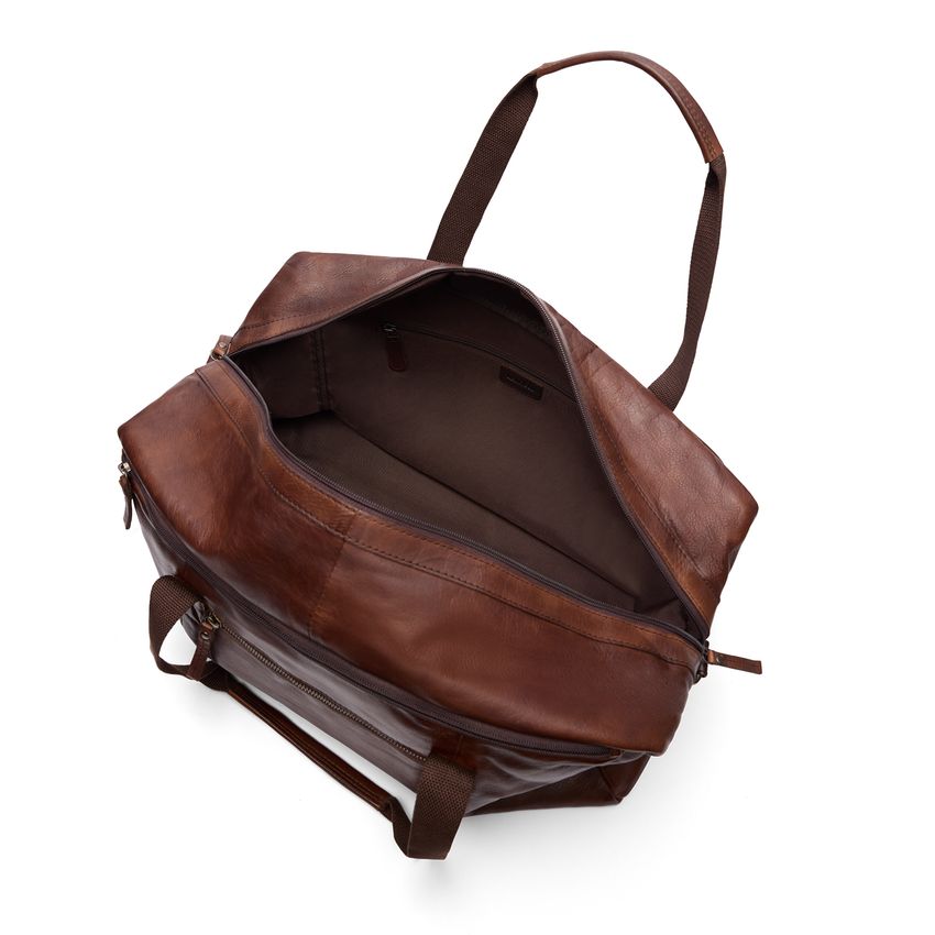 Brauner Weekender aus Leder