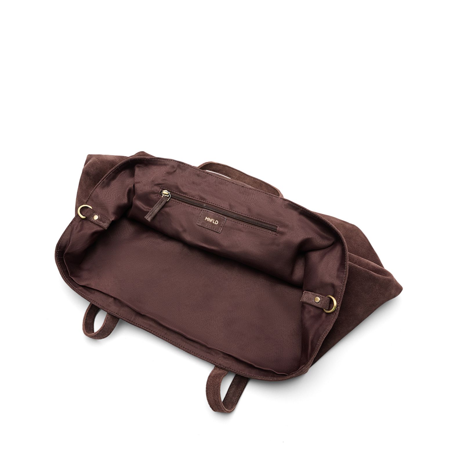 Dunkelbrauner Veloursleder-Shopper